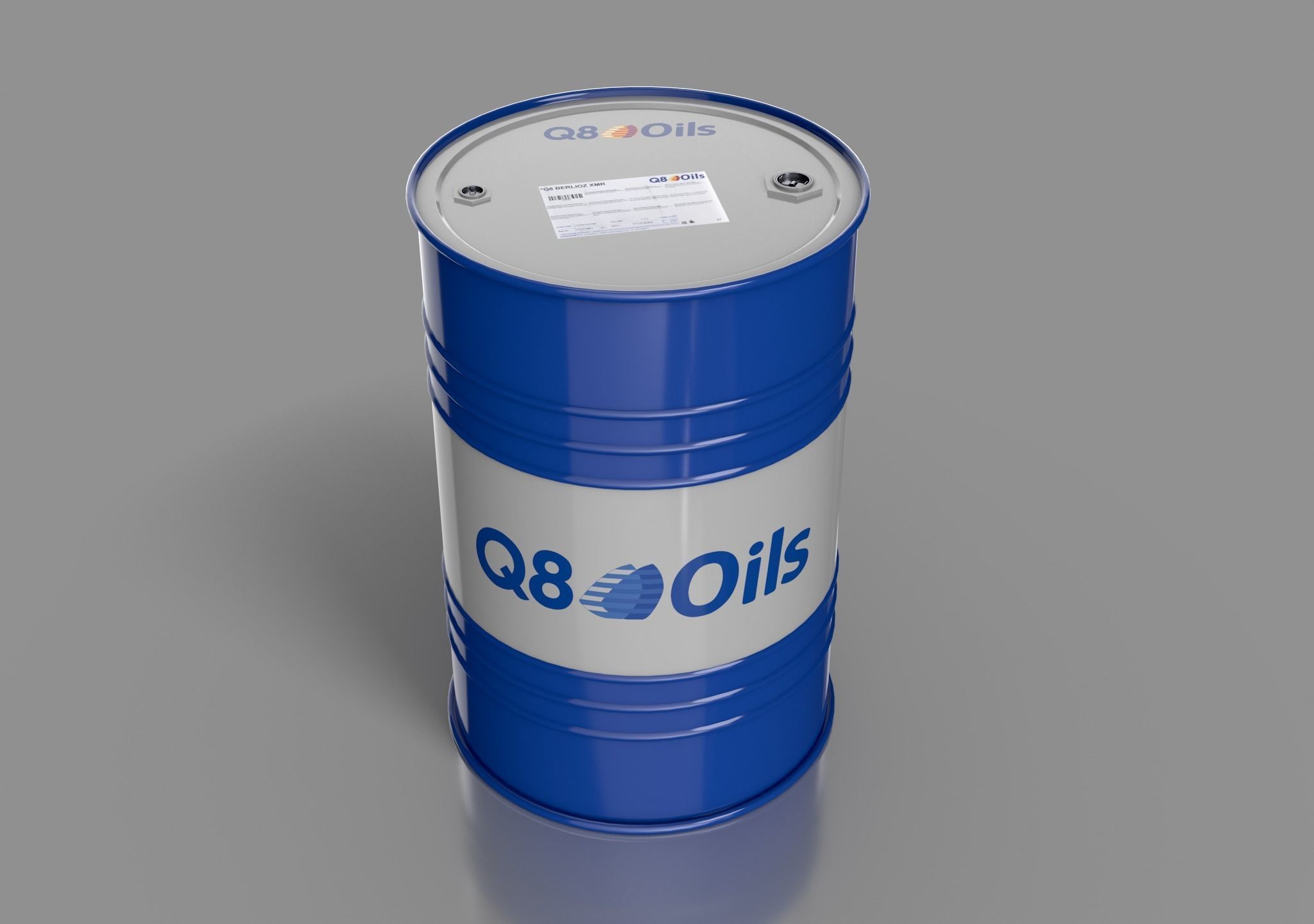 Realistic Q8 Oils Barrel 3D Model Low-poly 3D model_2