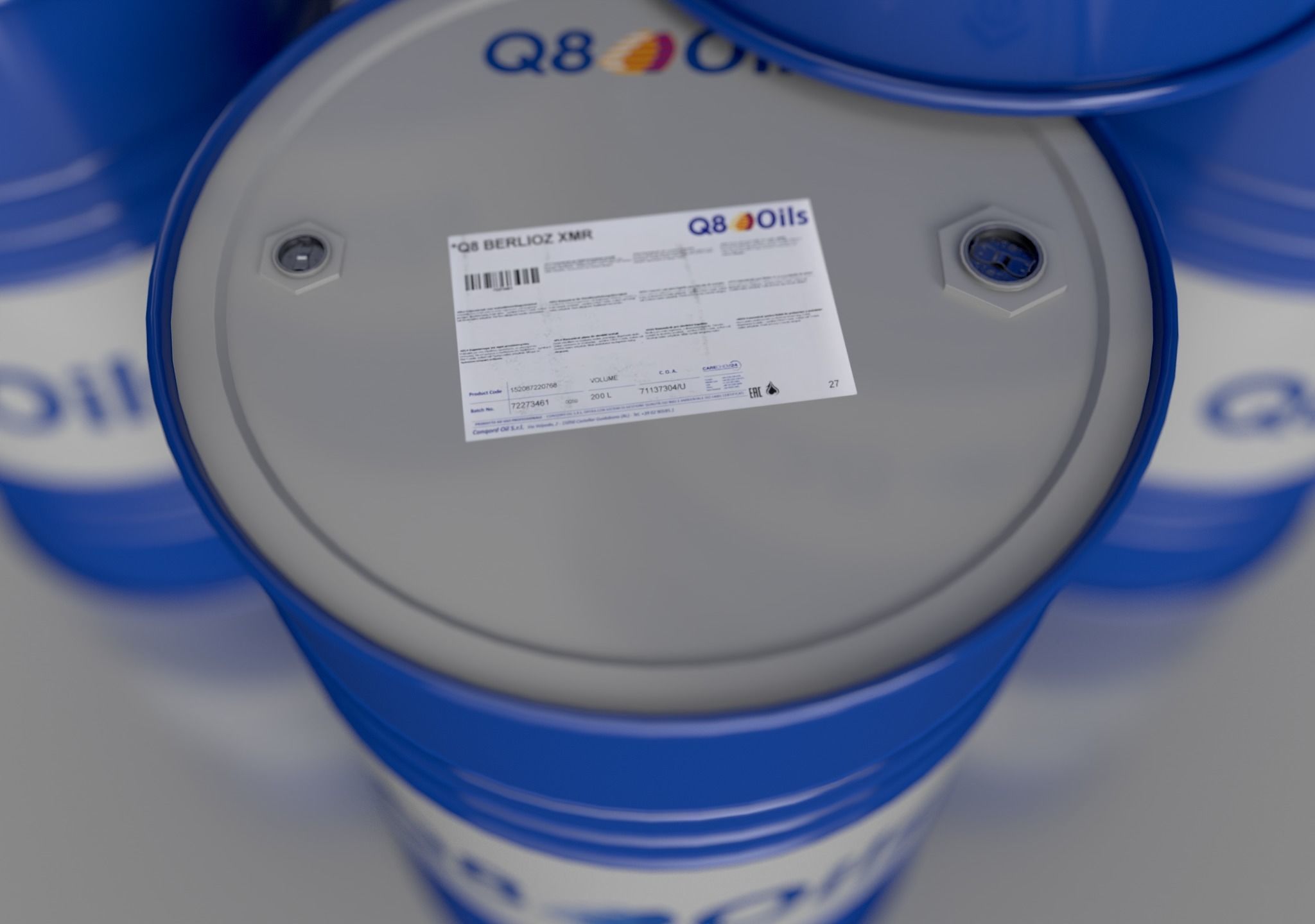 Realistic Q8 Oils Barrel 3D Model Low-poly 3D model_10