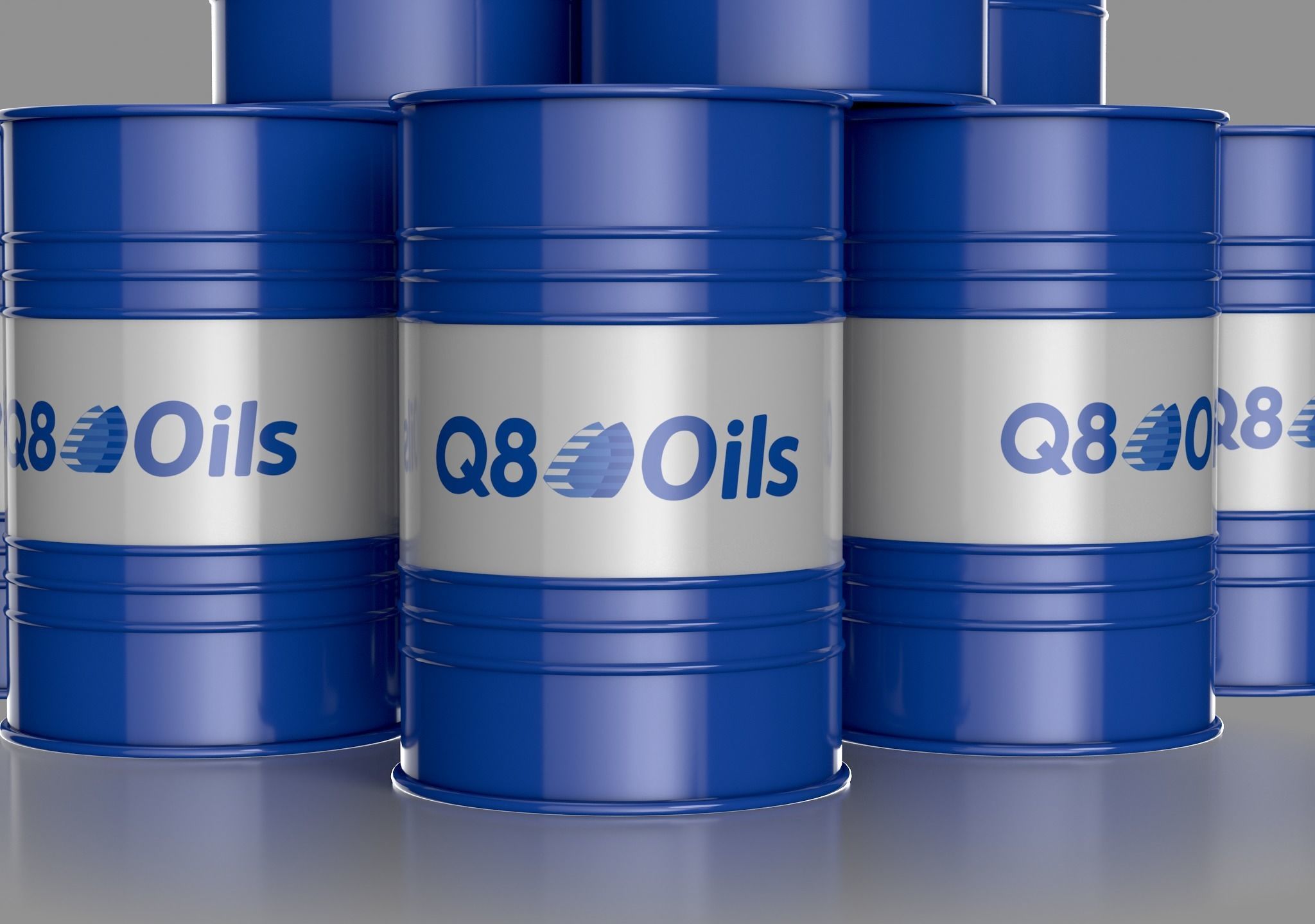 Realistic Q8 Oils Barrel 3D Model Low-poly 3D model_8