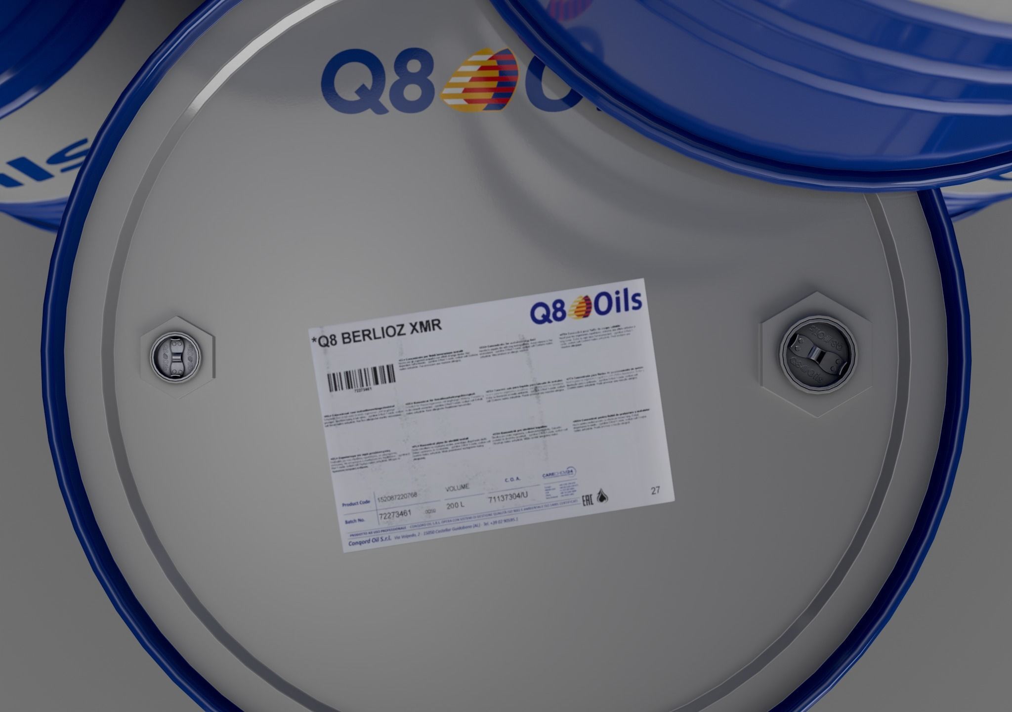 Realistic Q8 Oils Barrel 3D Model Low-poly 3D model_12