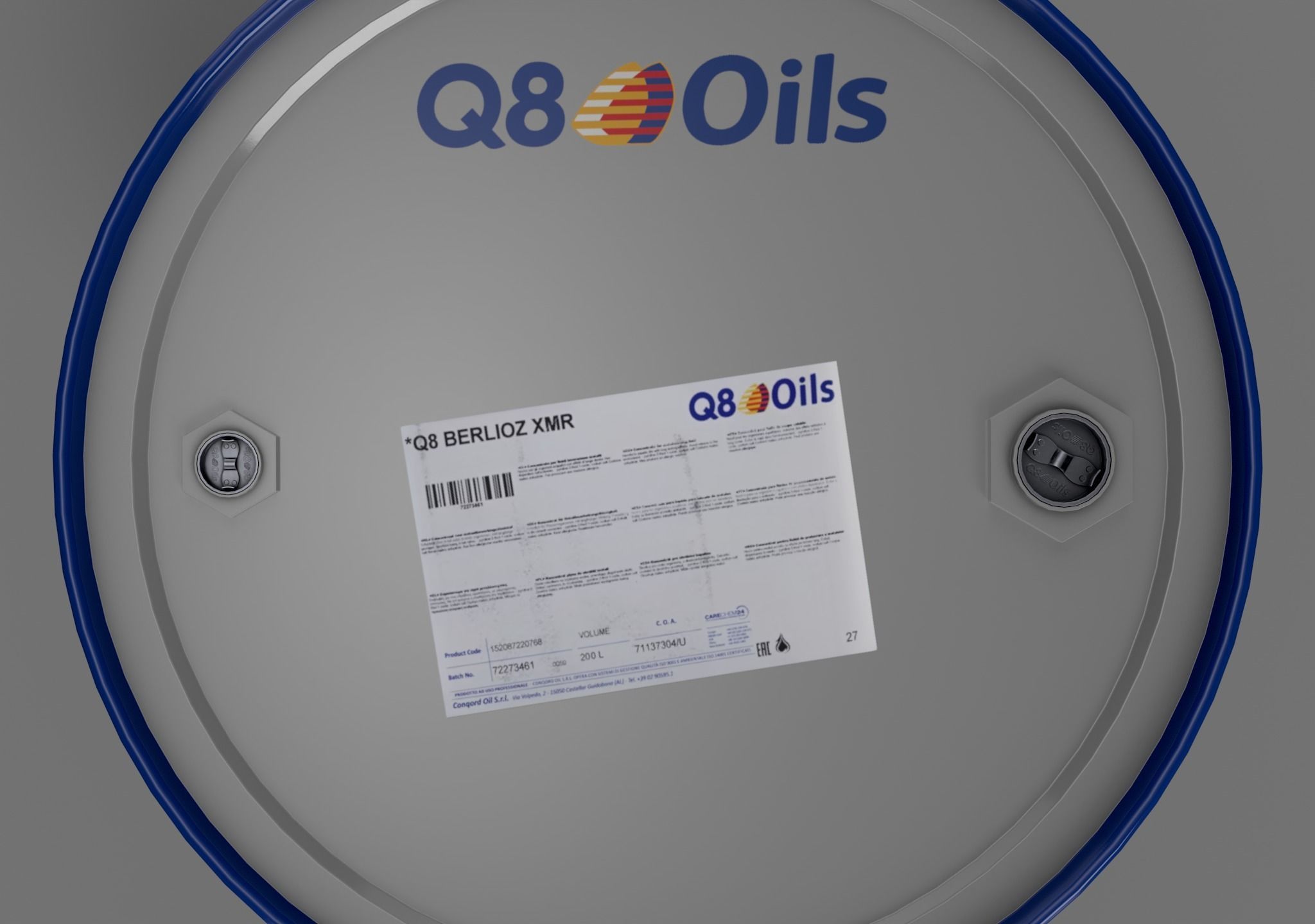 Realistic Q8 Oils Barrel 3D Model Low-poly 3D model_5