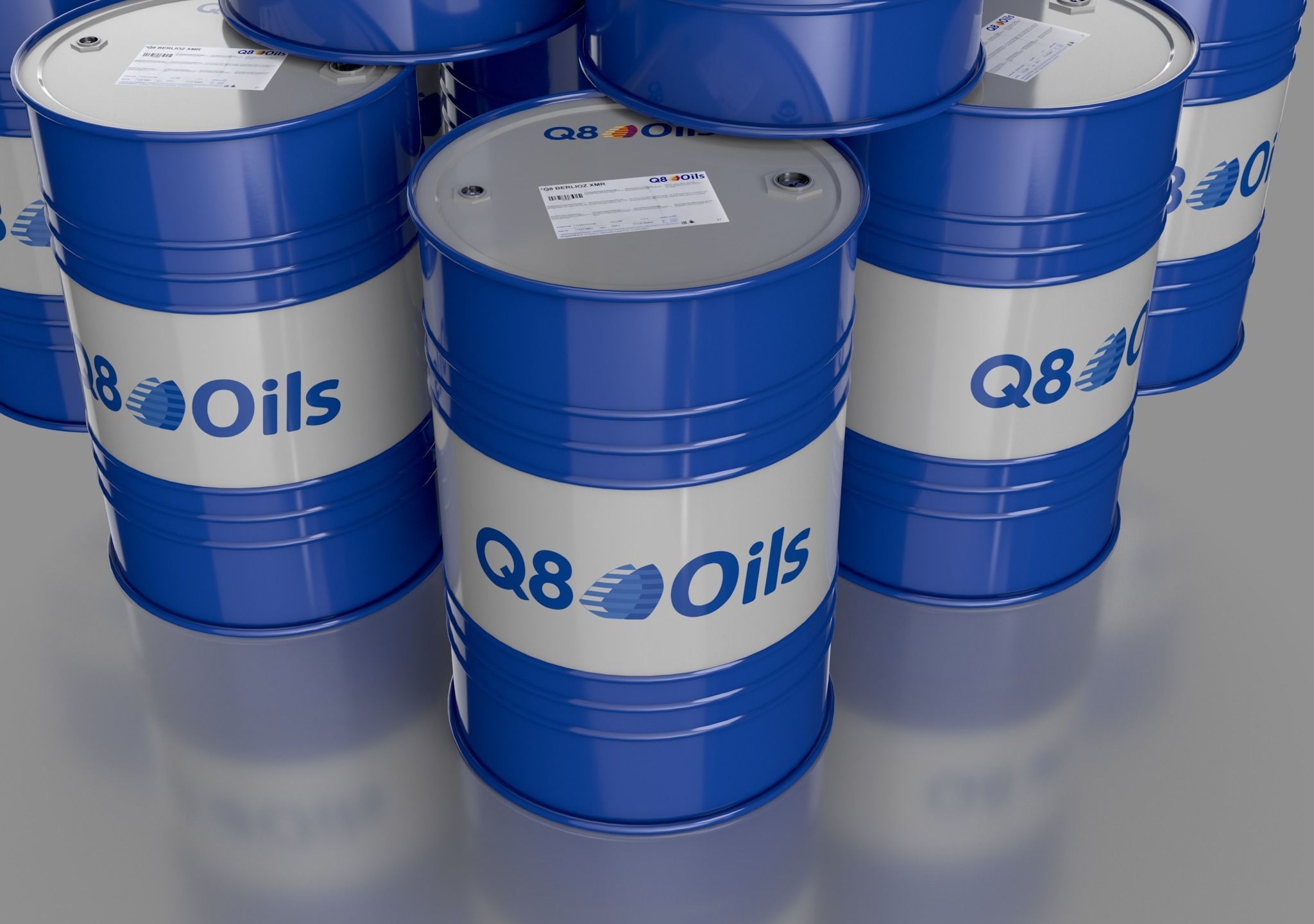 Realistic Q8 Oils Barrel 3D Model Low-poly 3D model_9