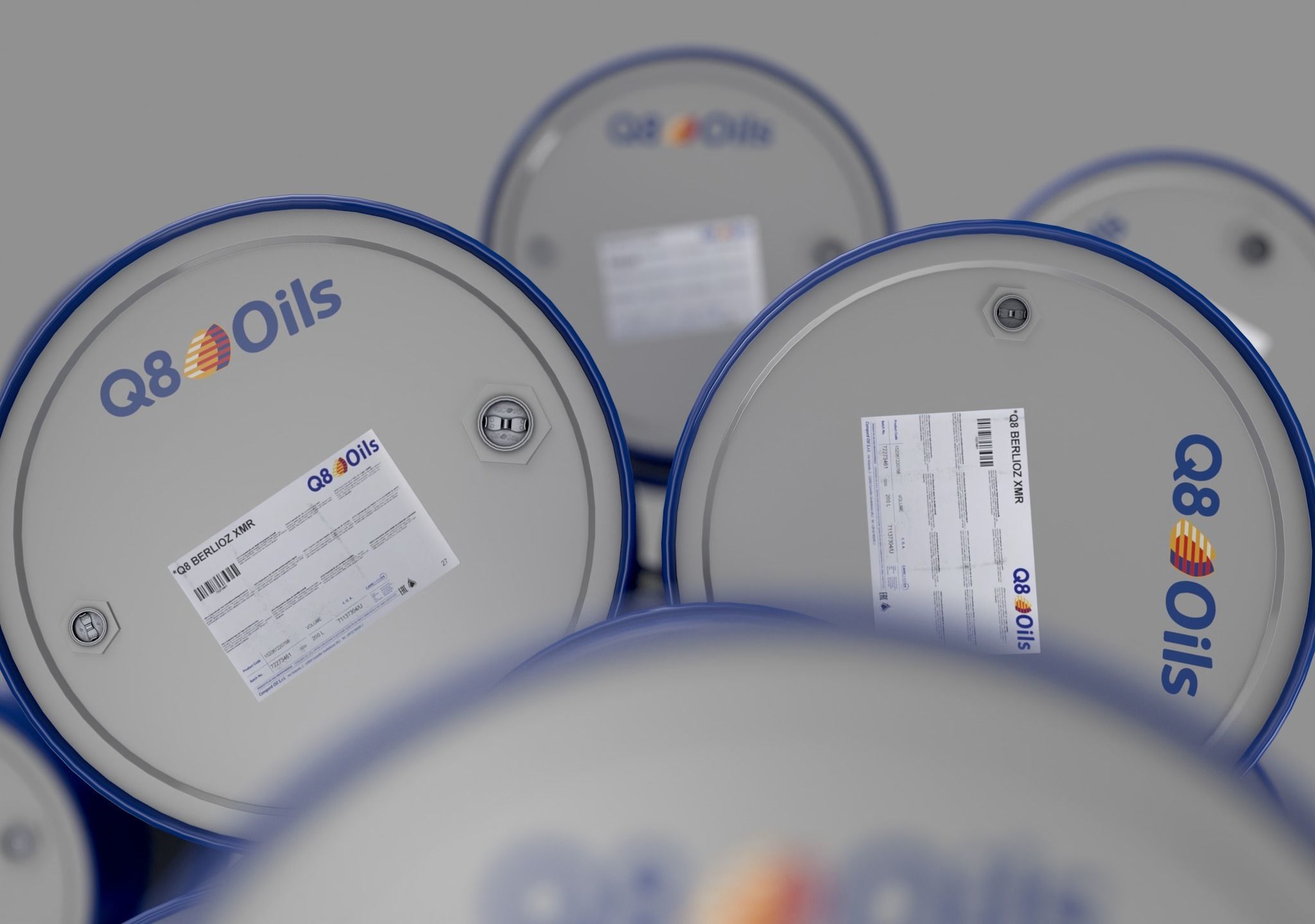 Realistic Q8 Oils Barrel 3D Model Low-poly 3D model_16