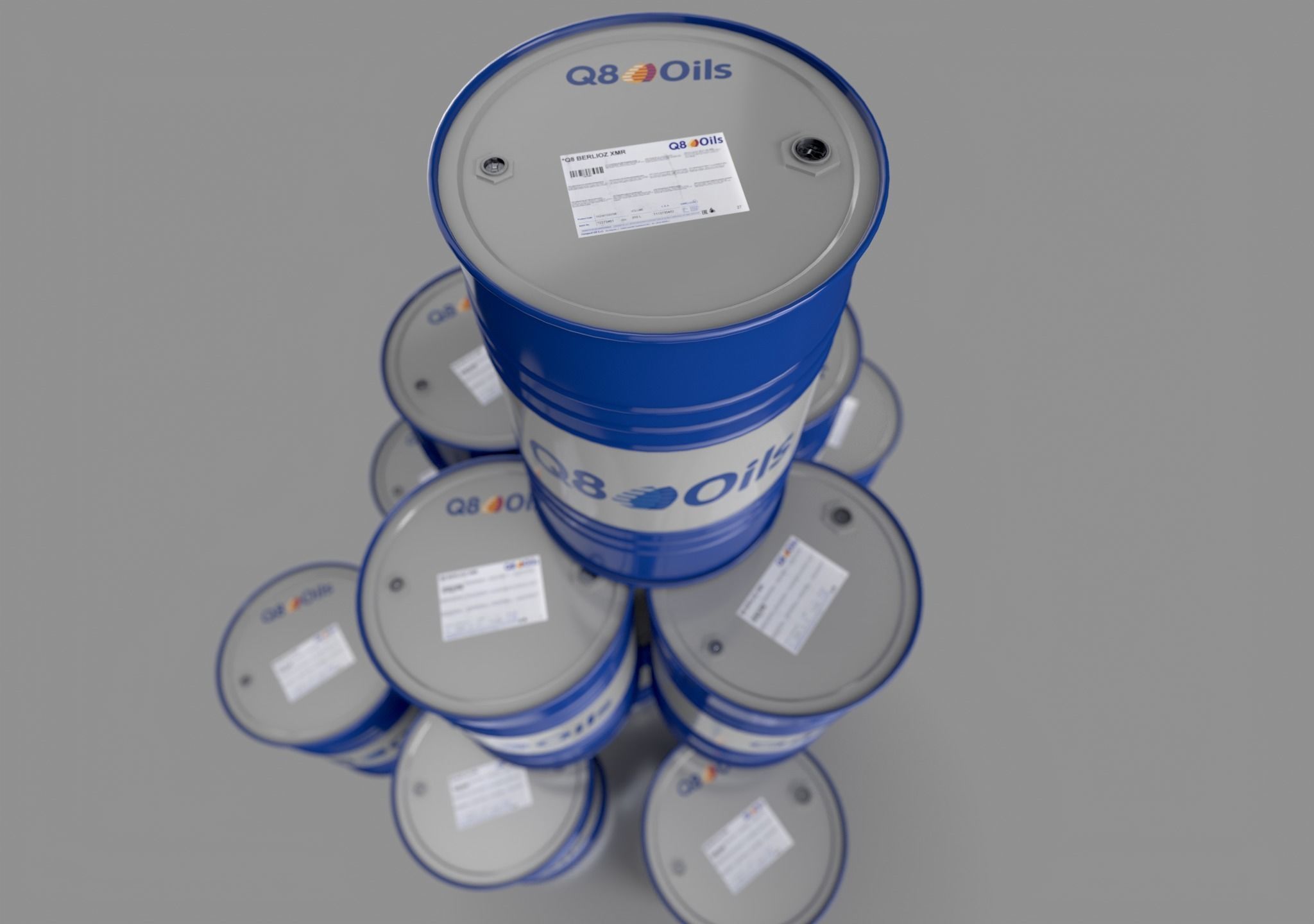 Realistic Q8 Oils Barrel 3D Model Low-poly 3D model_17