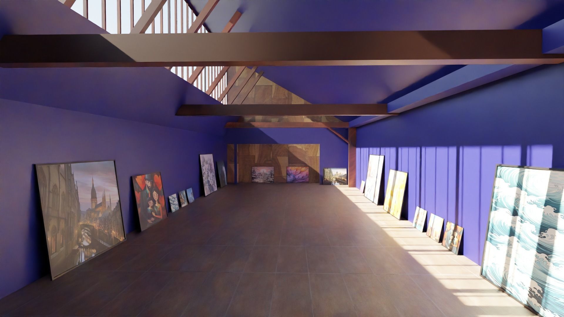 Art Gallery  Low-poly 3D model_1