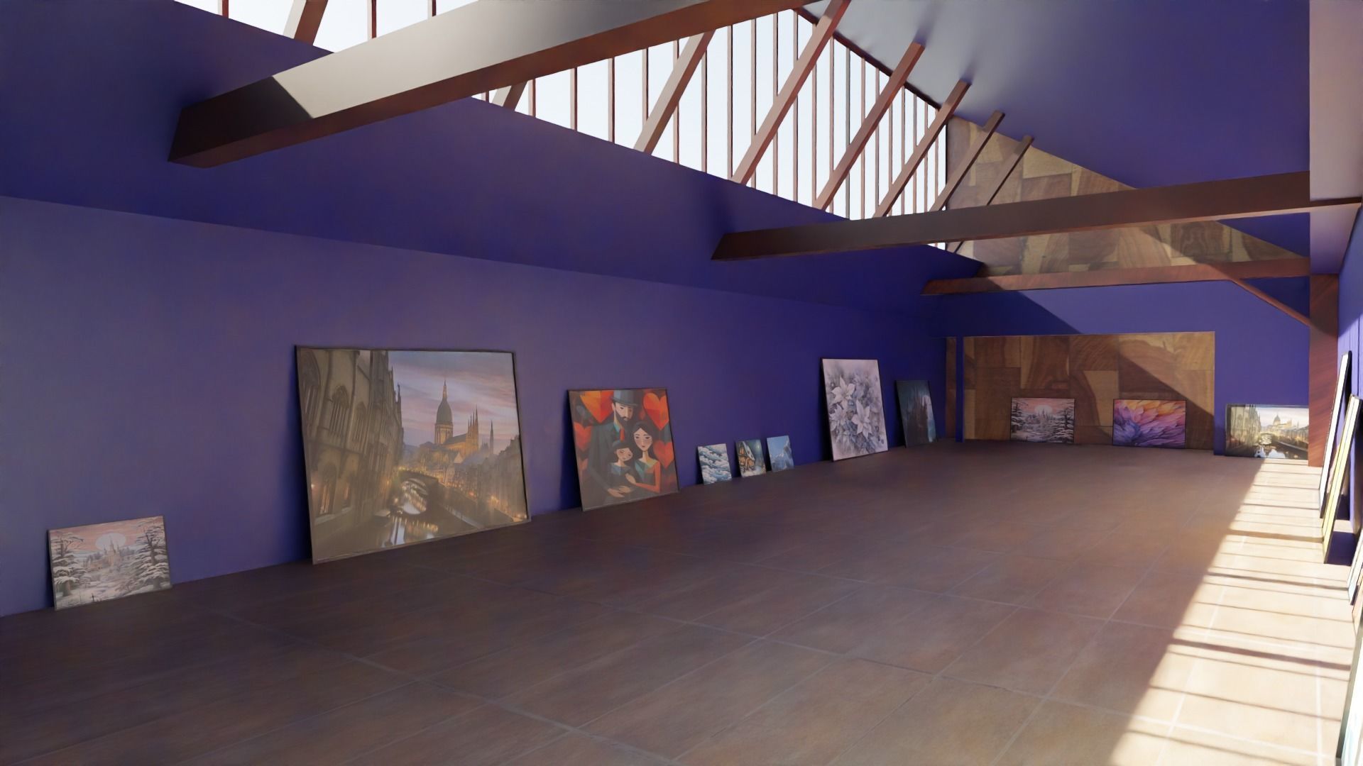 Art Gallery  Low-poly 3D model_3