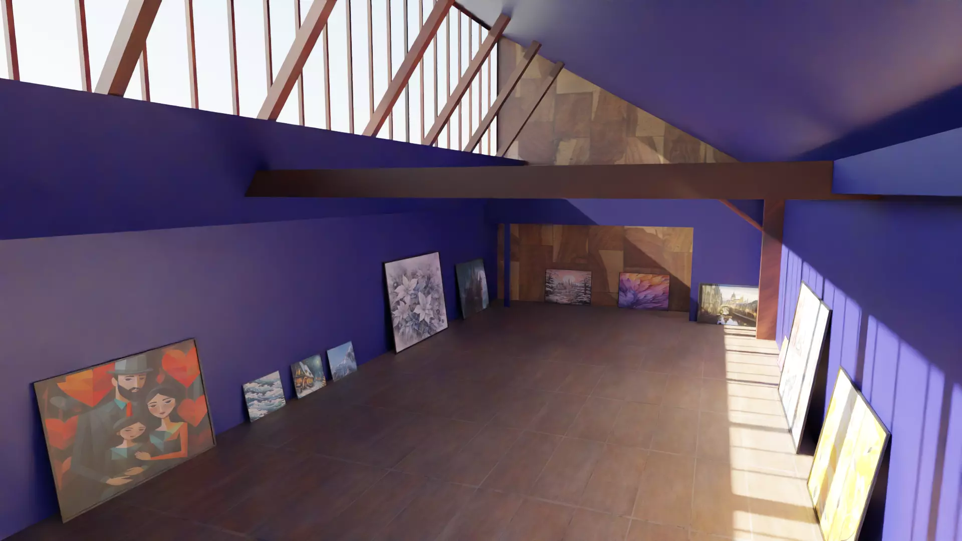 Art Gallery  Low-poly 3D model_0