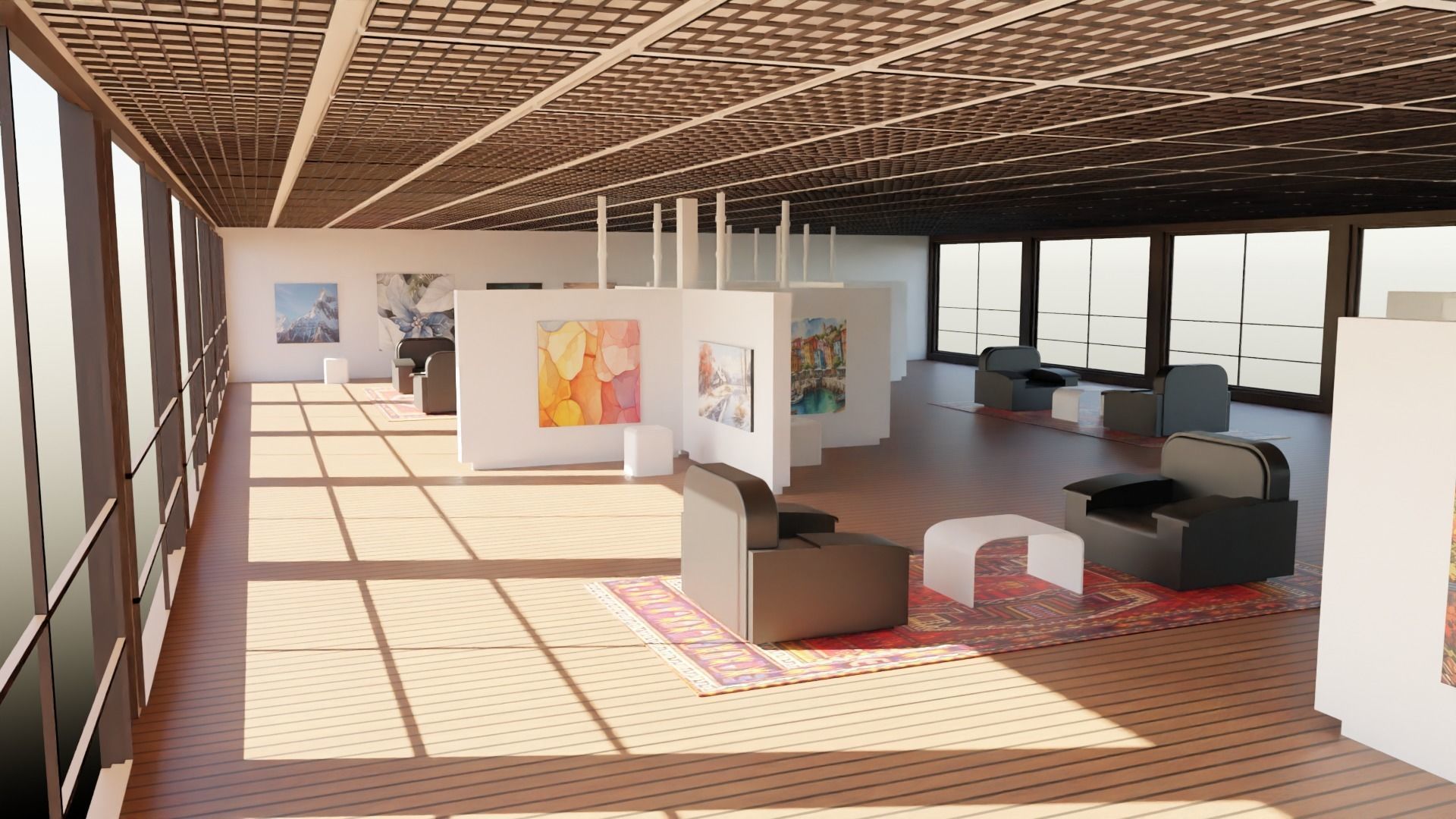 Art Gallery  Low-poly 3D model_1