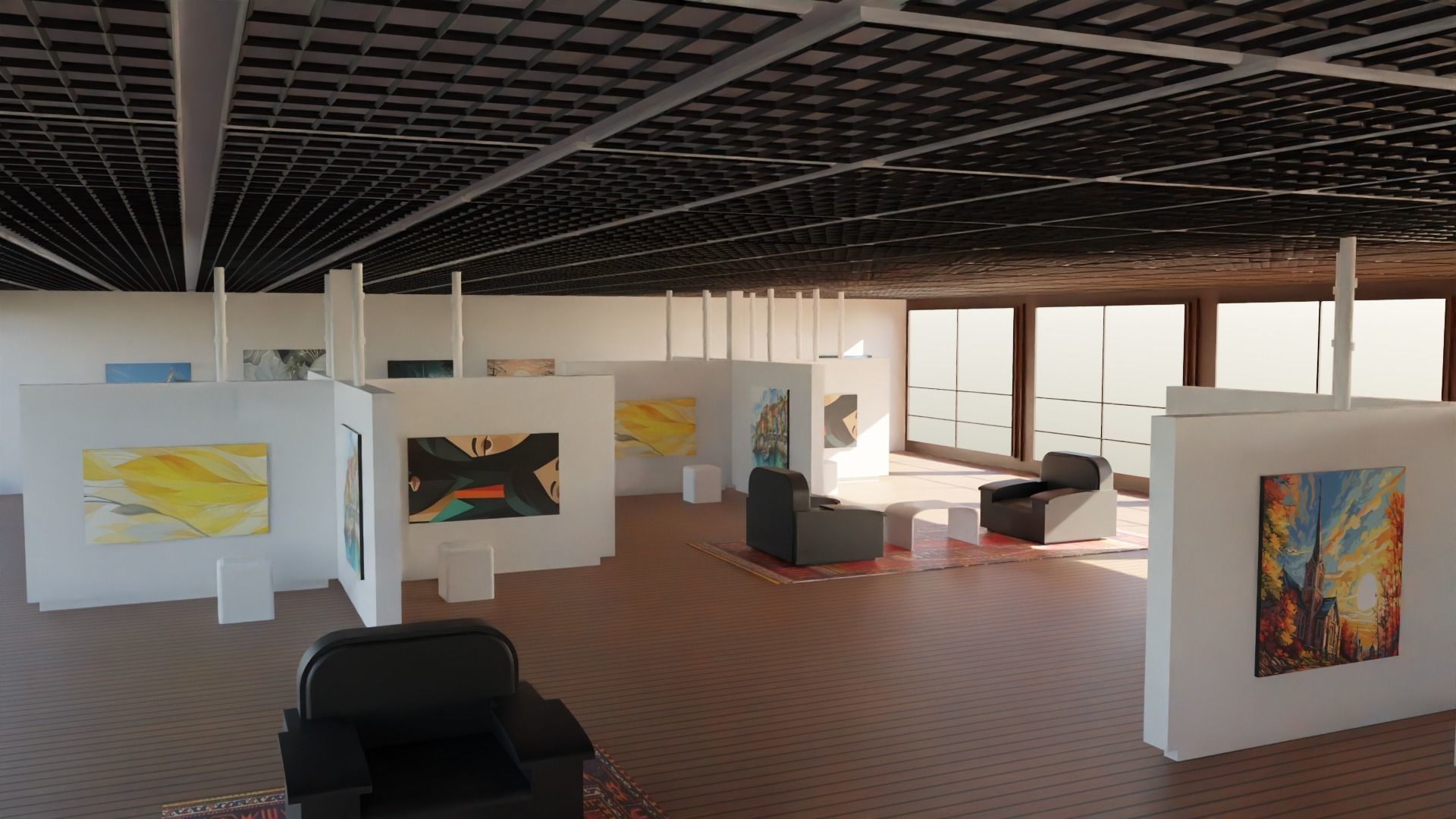 Art Gallery  Low-poly 3D model_6
