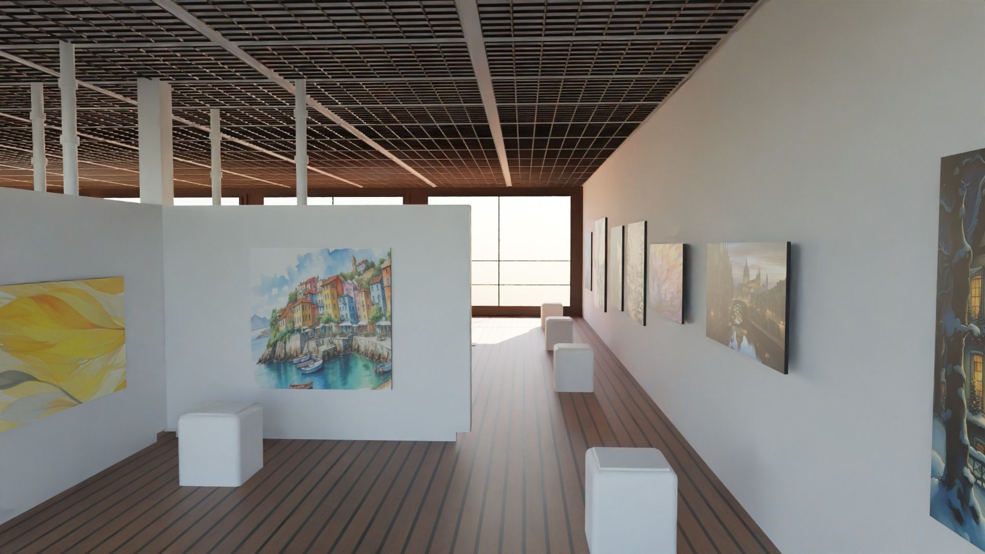 Art Gallery  Low-poly 3D model_3