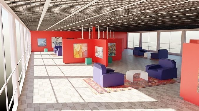 Art Gallery  Low-poly 3D model