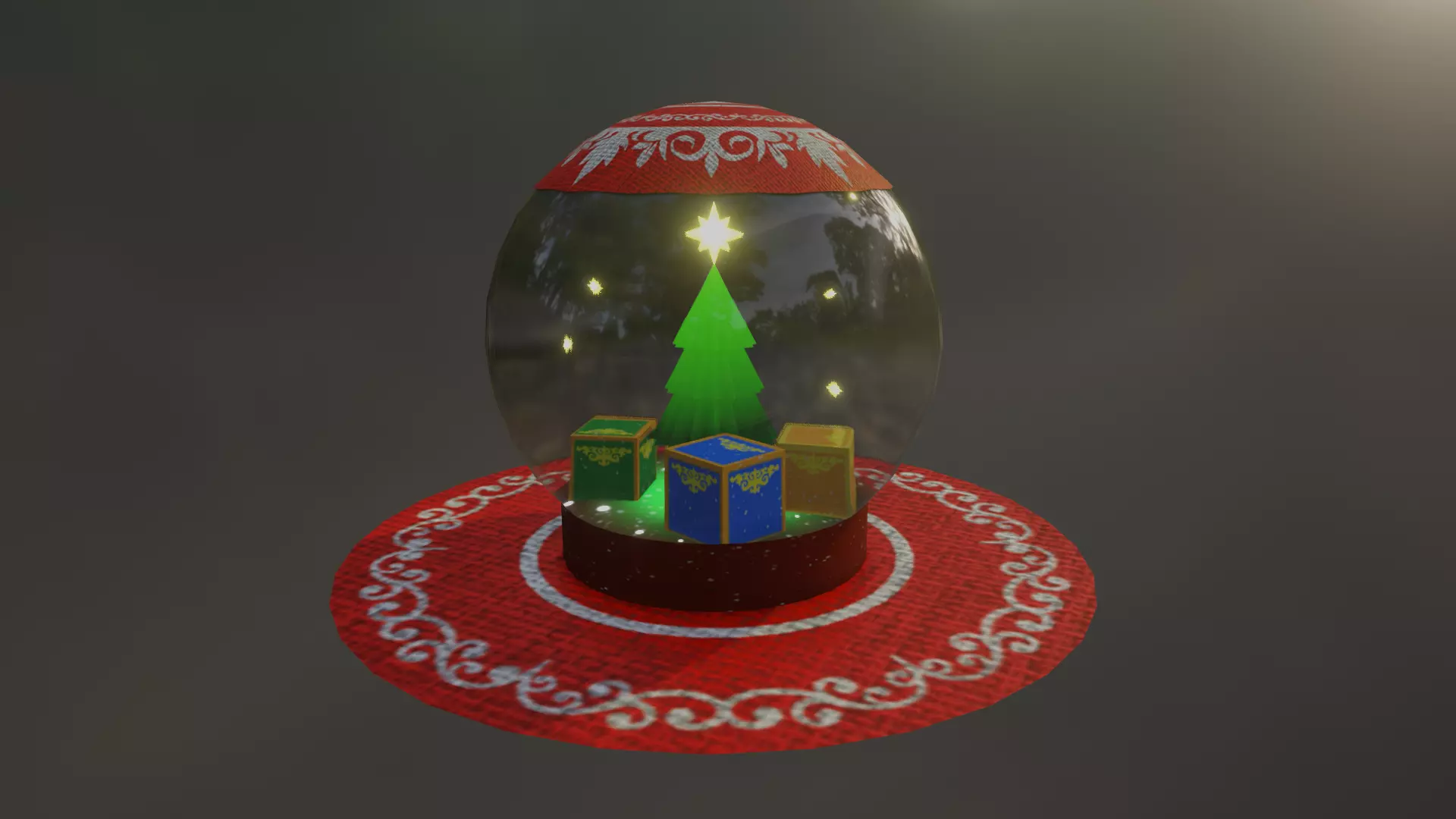 PRETTY CHRISTMAS CRYSTAL BALL Low-poly 3D model