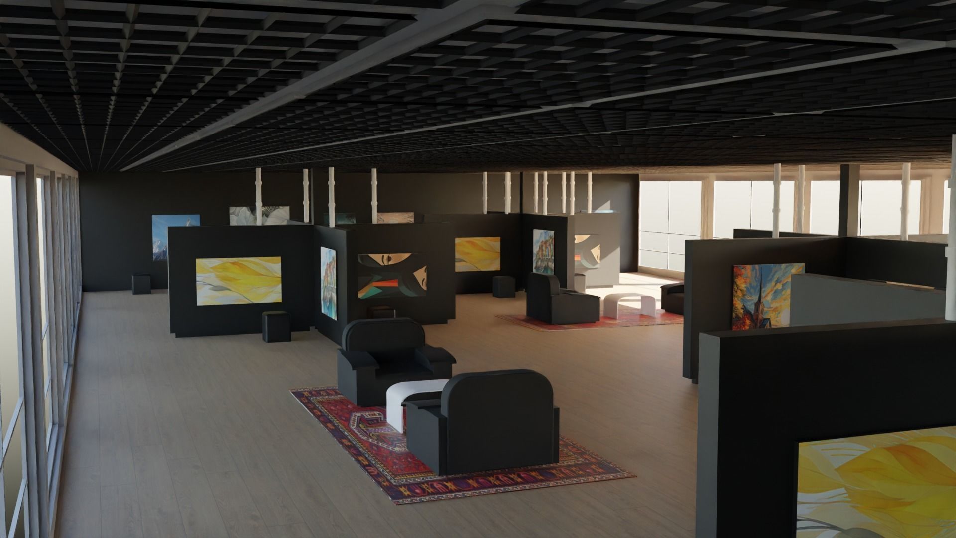 Art Gallery  Low-poly 3D model_6