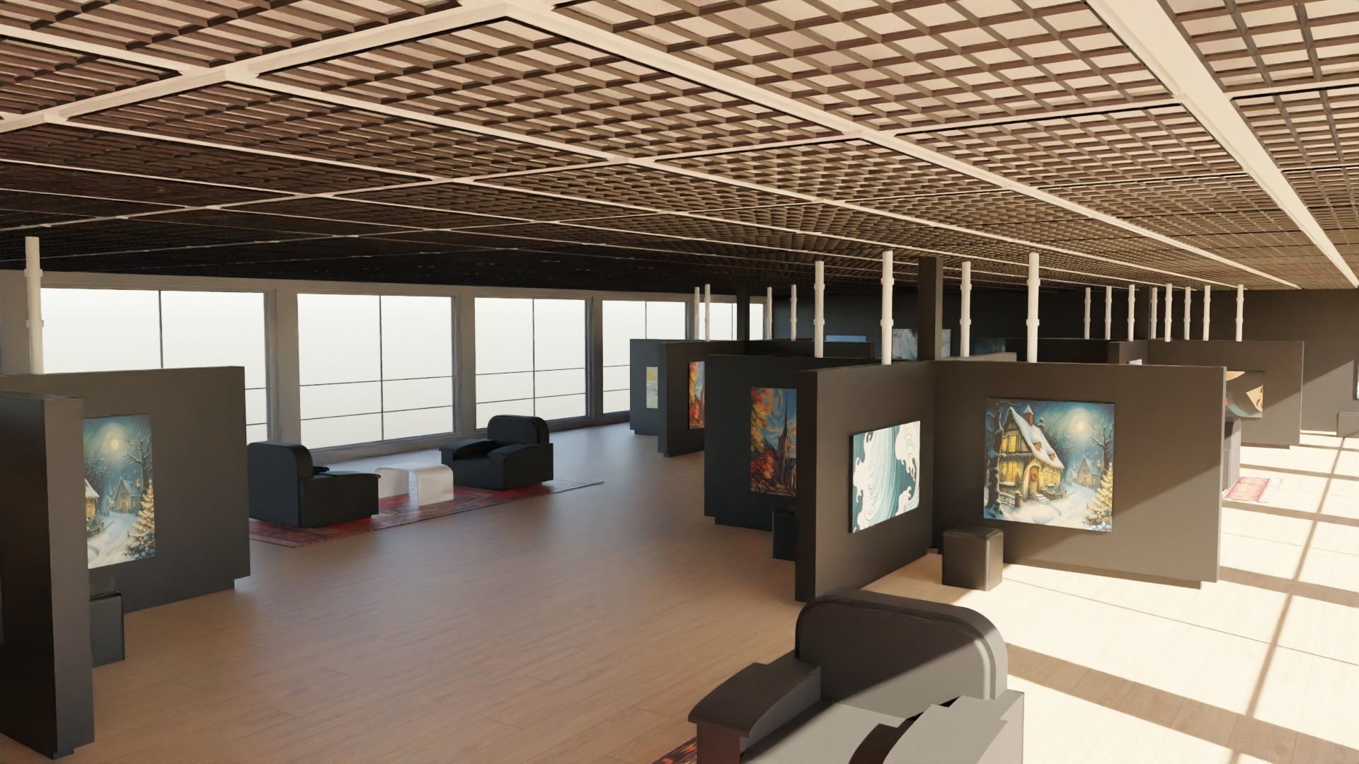 Art Gallery  Low-poly 3D model_5