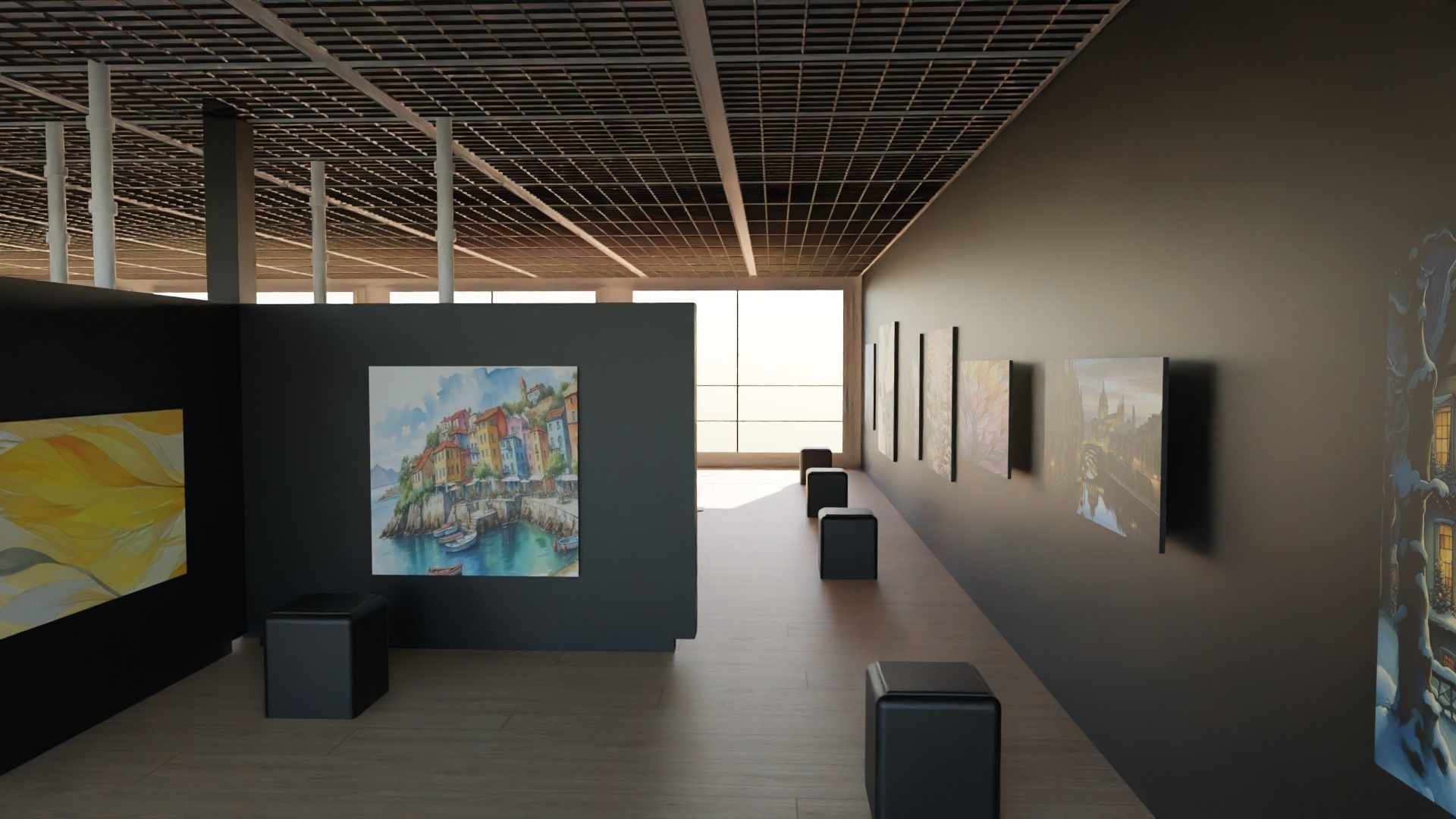 Art Gallery  Low-poly 3D model_3