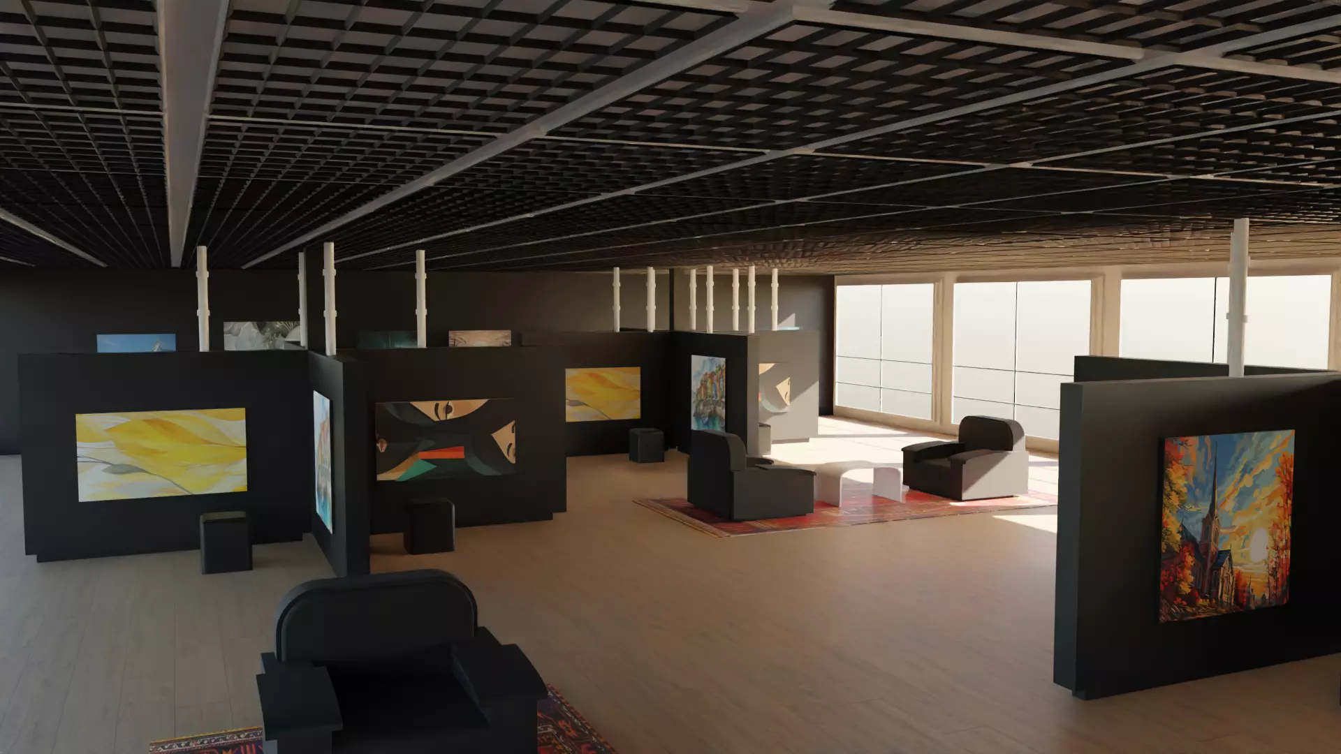 Art Gallery  Low-poly 3D model_0