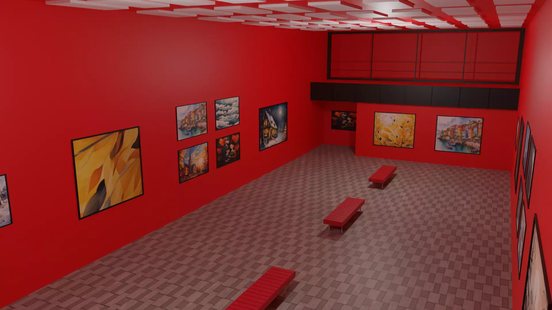 Art Gallery  Low-poly 3D model_0