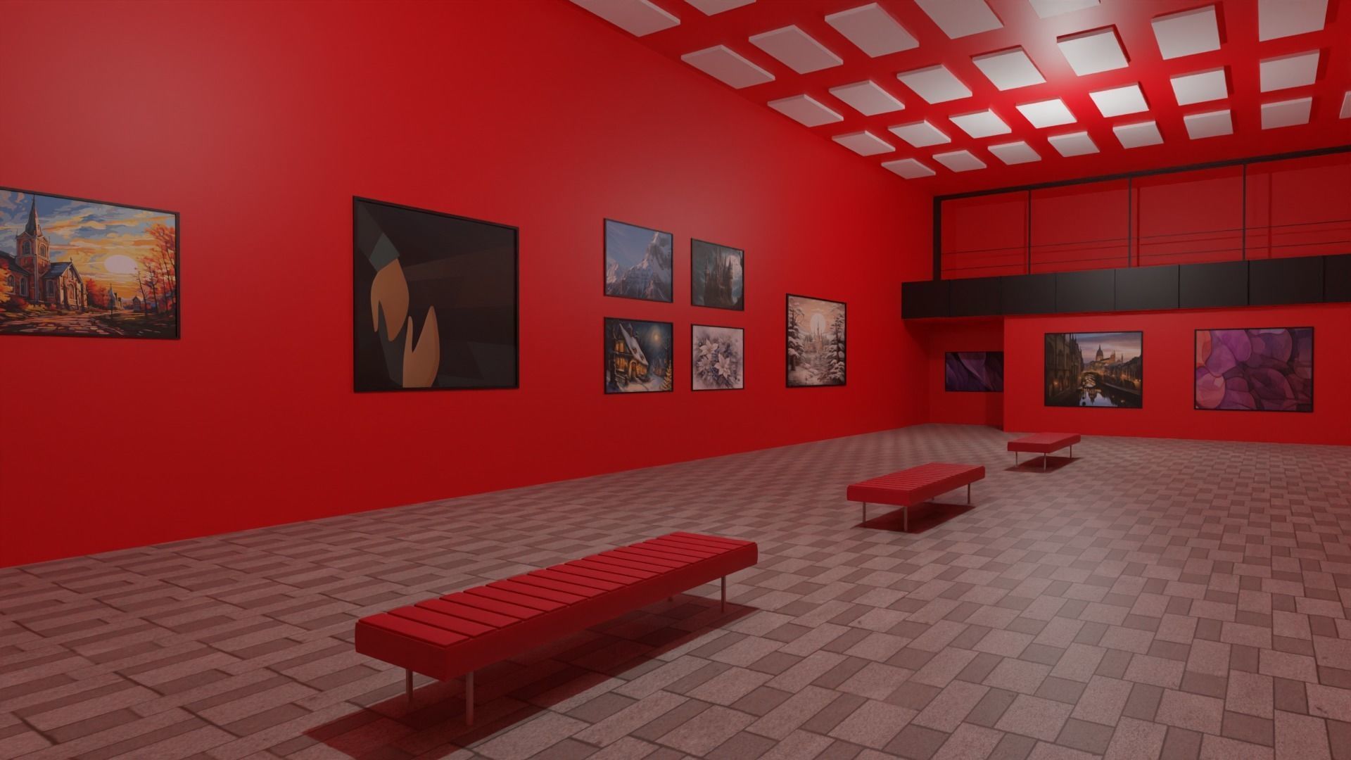 Art Gallery  Low-poly 3D model_3