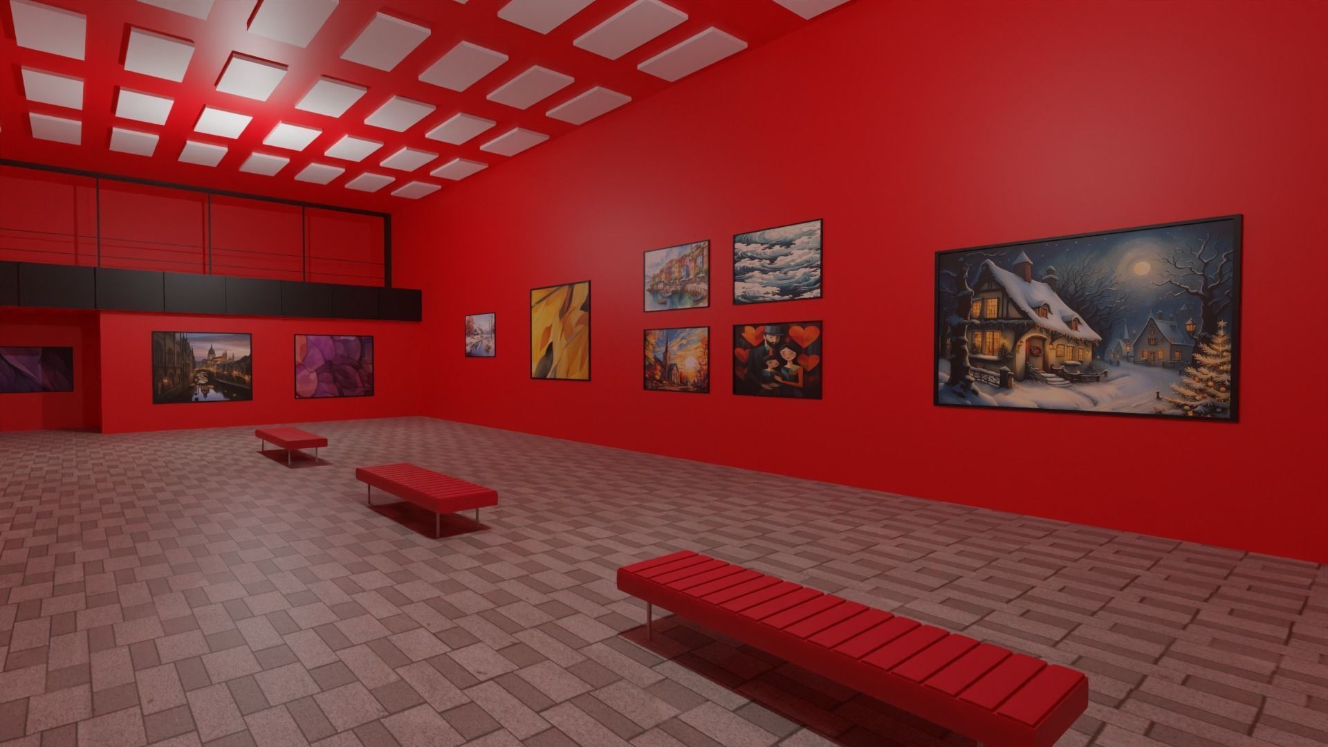 Art Gallery  Low-poly 3D model_4