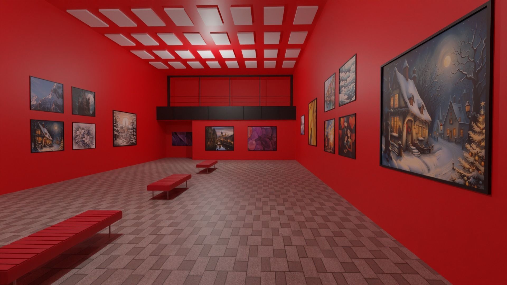 Art Gallery  Low-poly 3D model_5