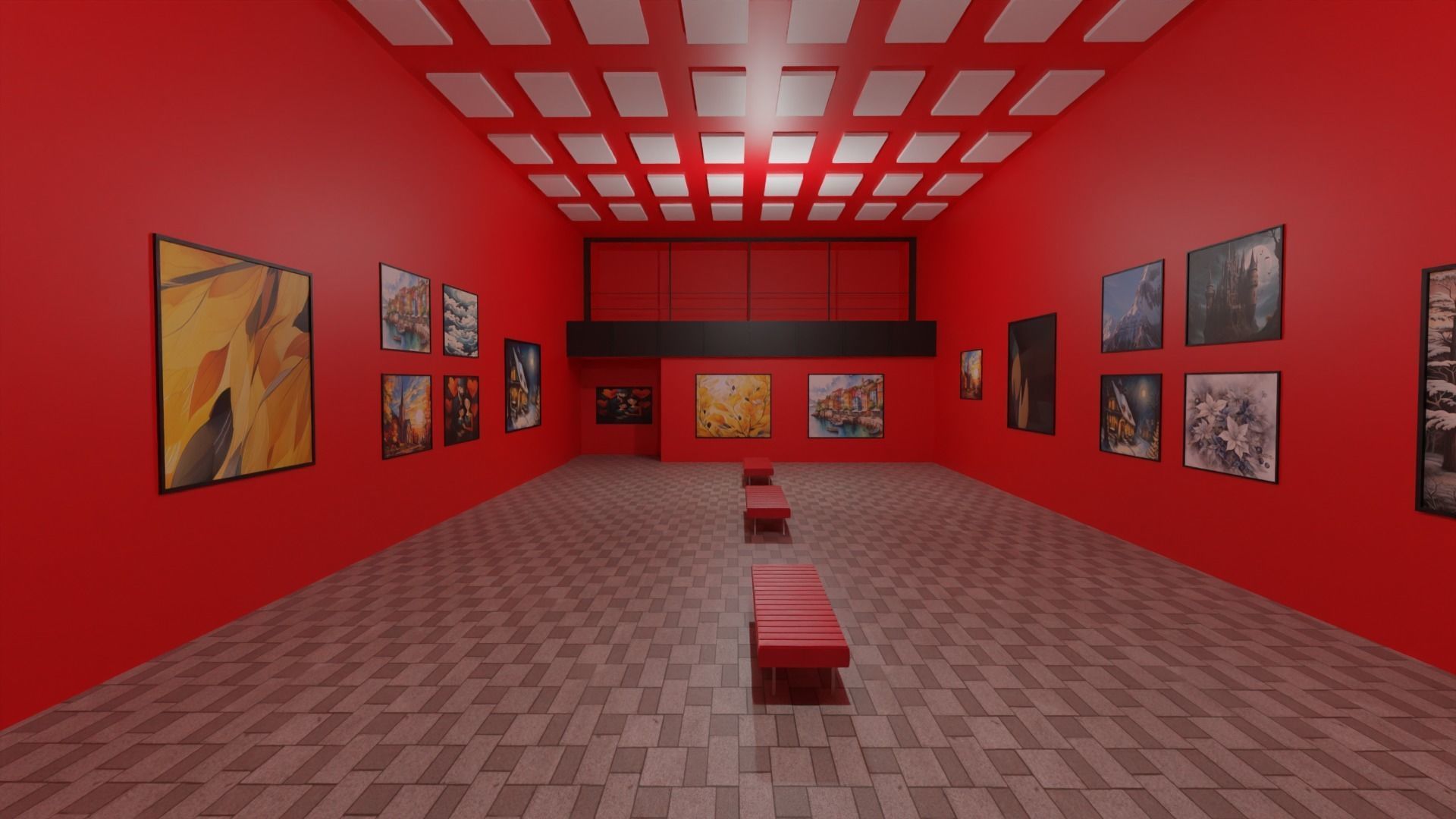 Art Gallery  Low-poly 3D model_1