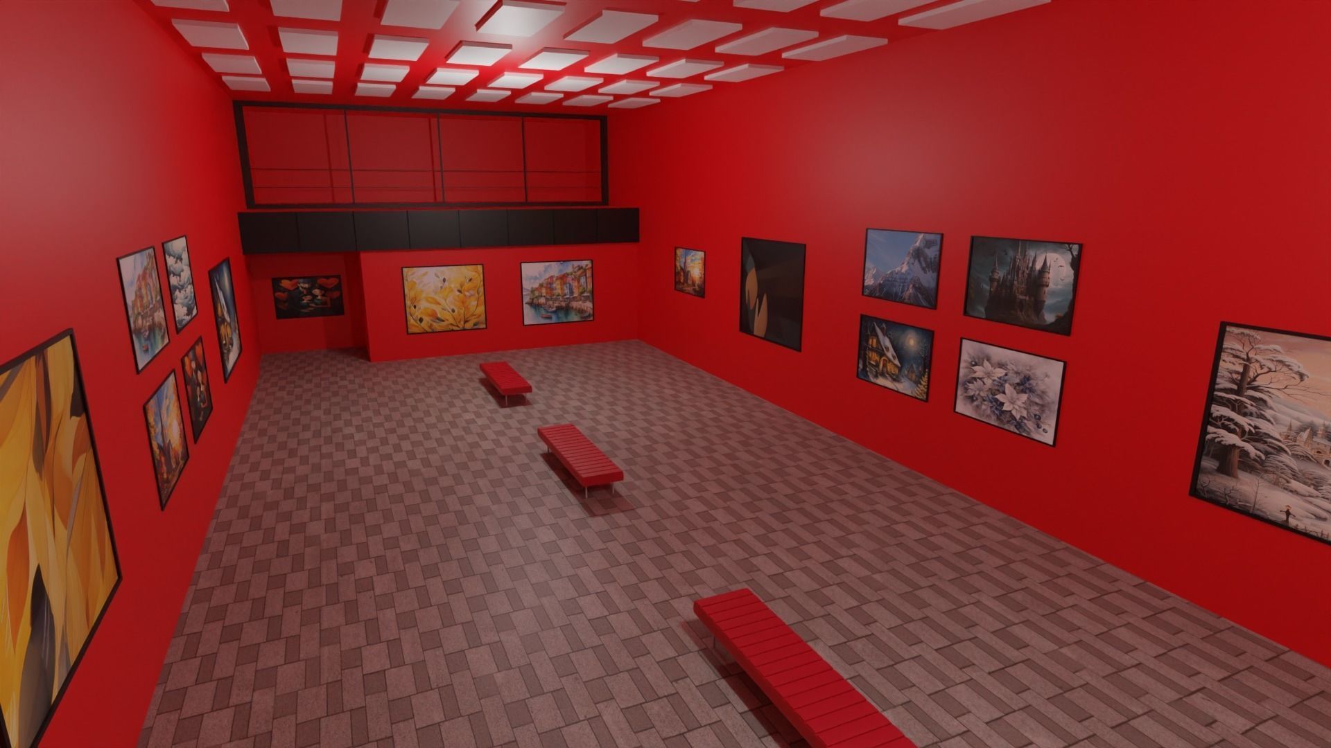 Art Gallery  Low-poly 3D model_2