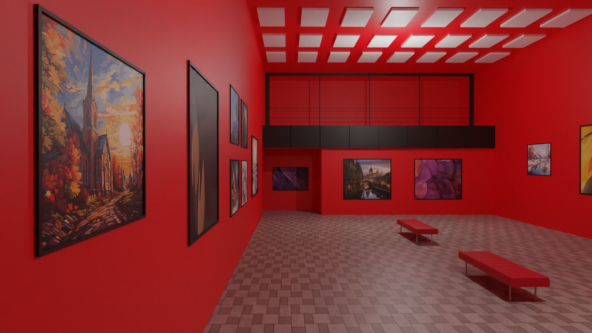 Art Gallery  Low-poly 3D model_6