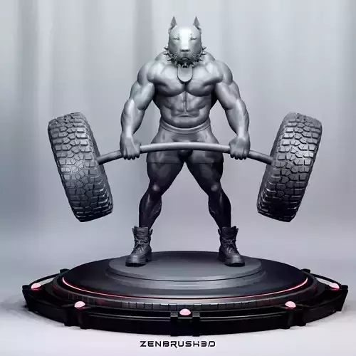 DOG gym - Pit bull  3D PRINTING MODEL STL 3D print model