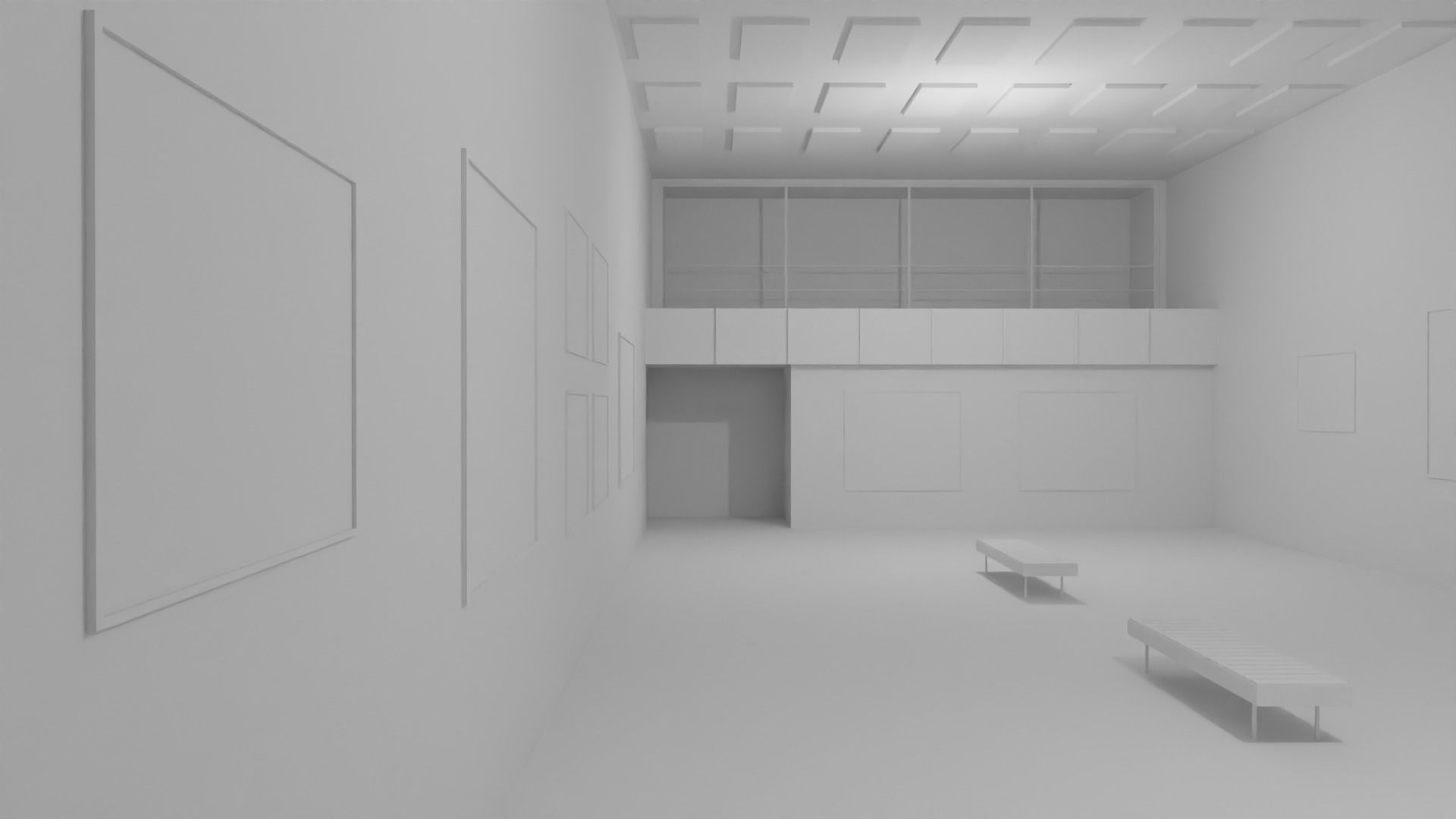 Art Gallery  Low-poly 3D model_6