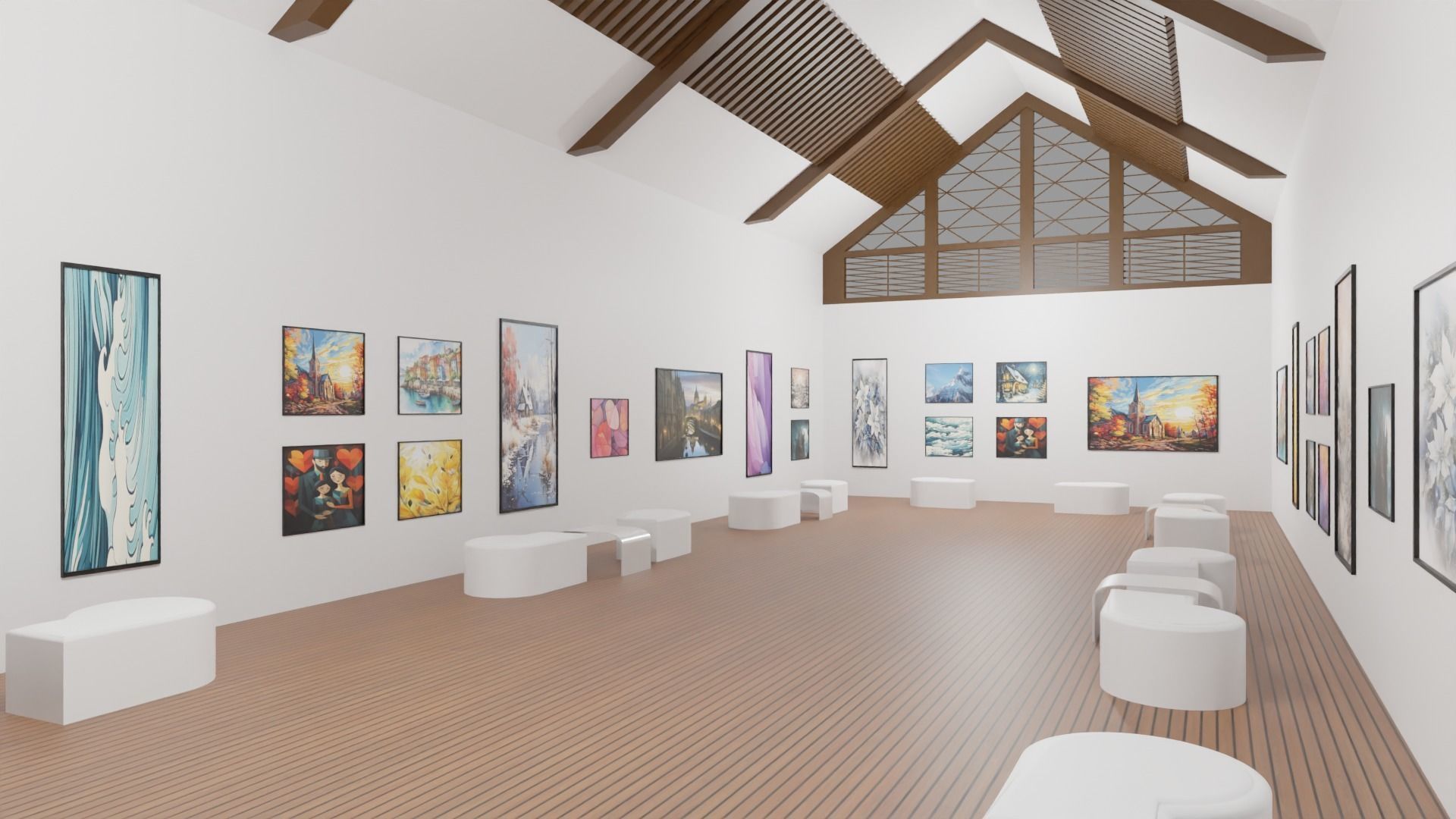 Art Gallery  Low-poly 3D model_3