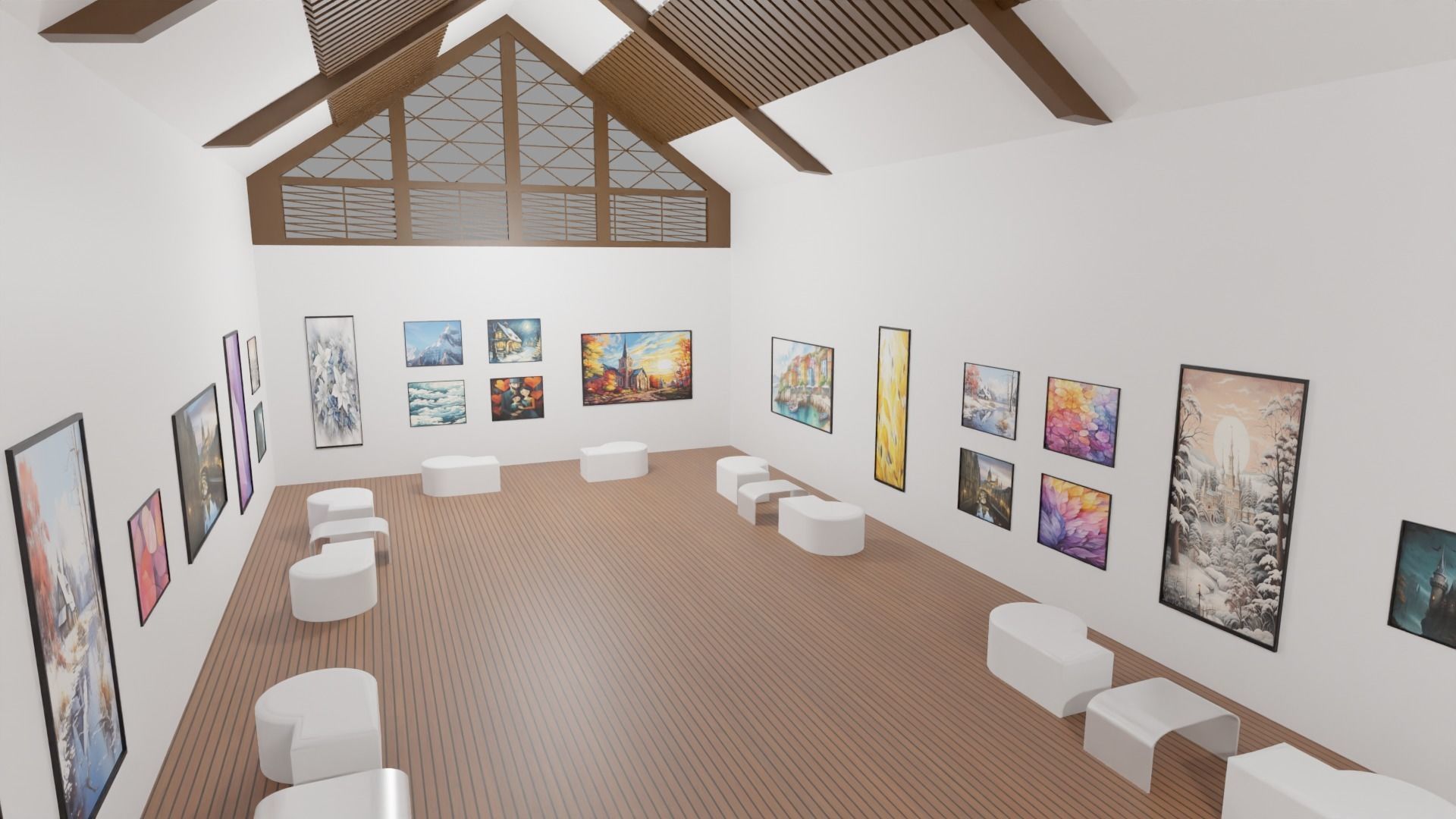 Art Gallery  Low-poly 3D model_1