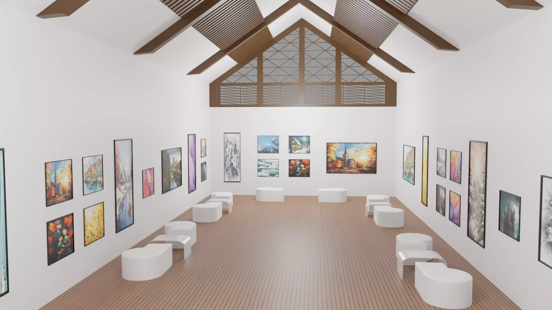 Art Gallery  Low-poly 3D model_0