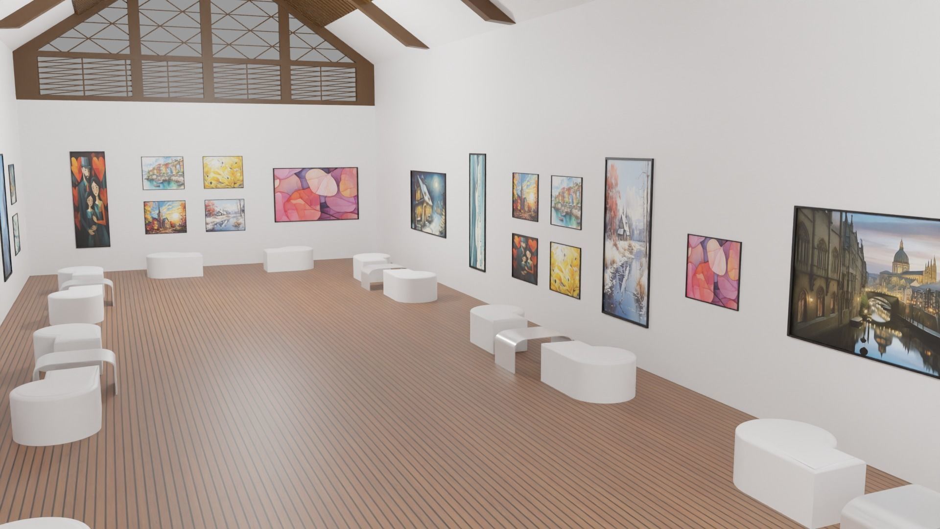 Art Gallery  Low-poly 3D model_6