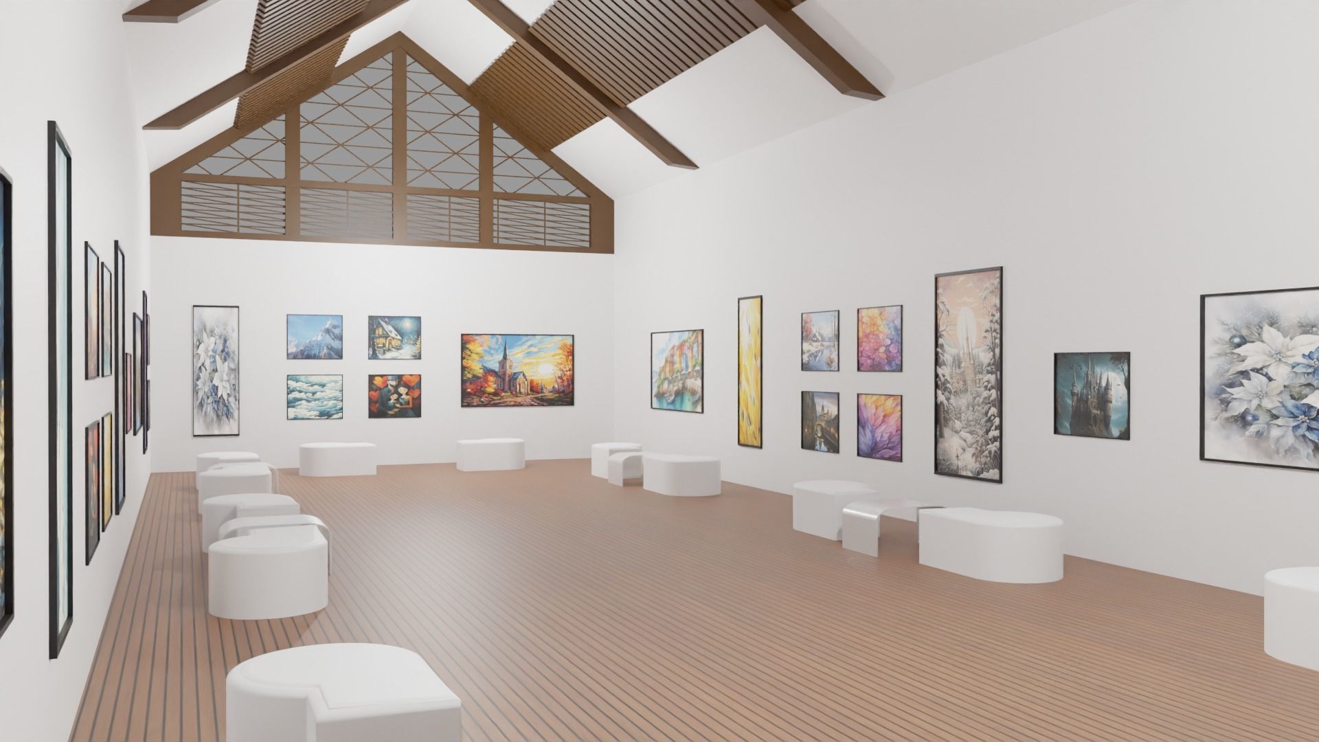 Art Gallery  Low-poly 3D model_4