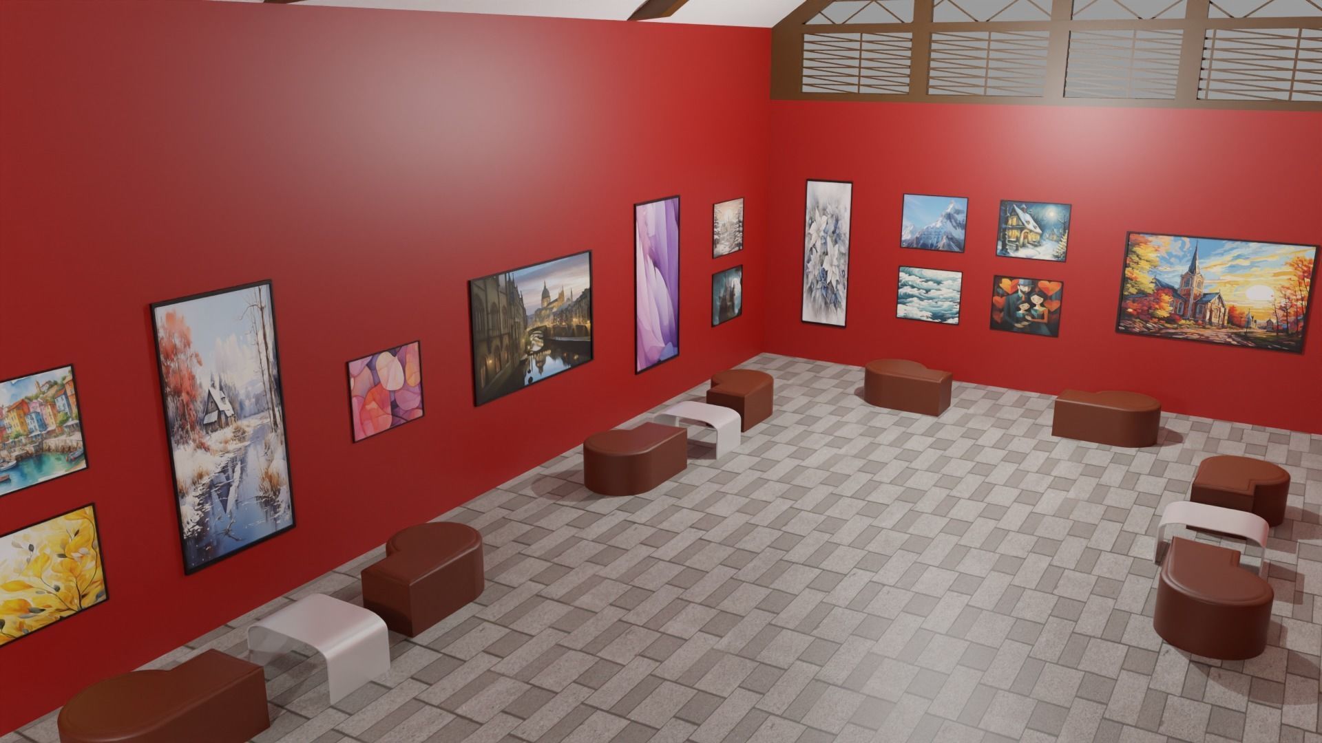 Art Gallery  Low-poly 3D model_2