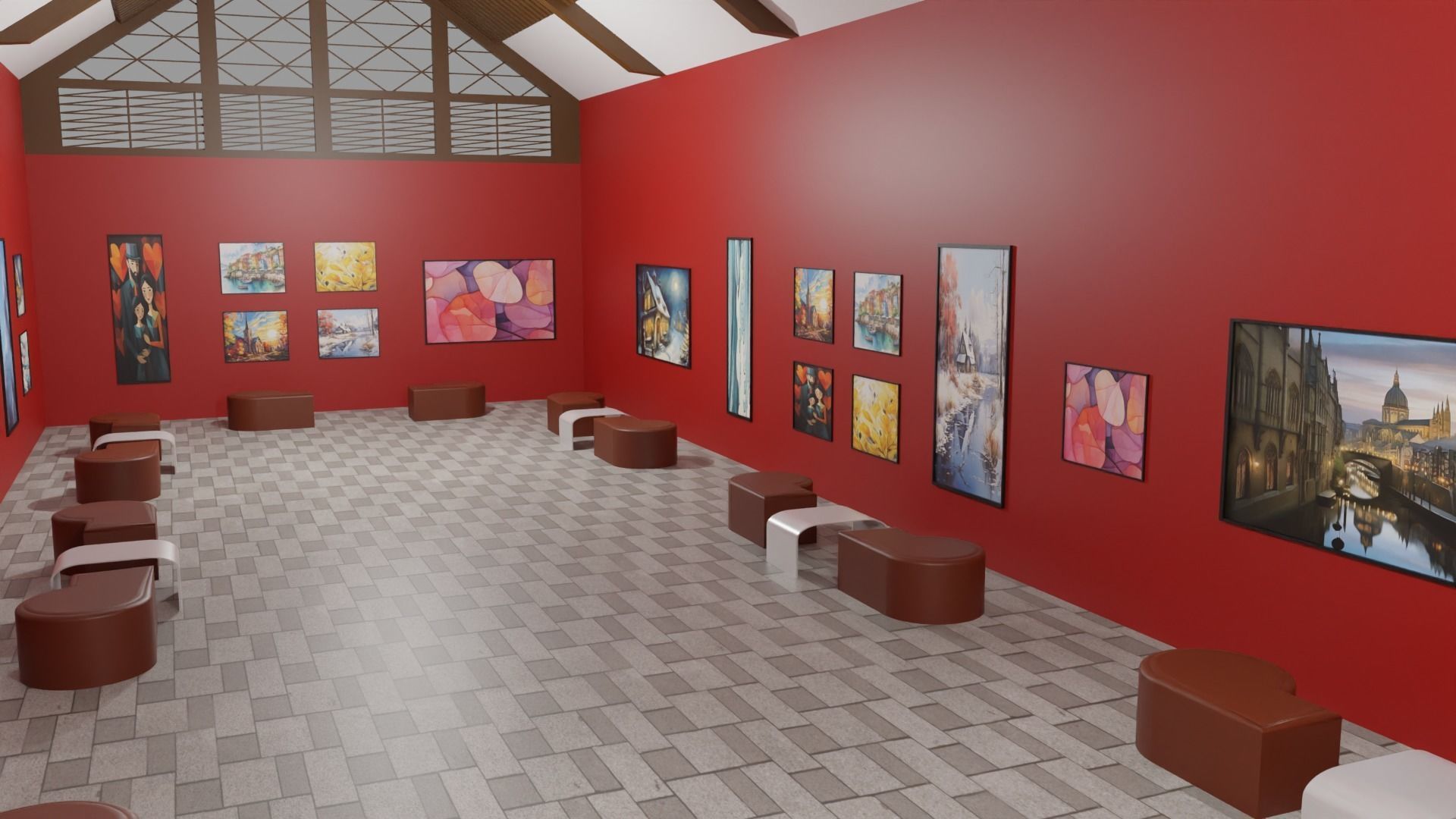 Art Gallery  Low-poly 3D model_6