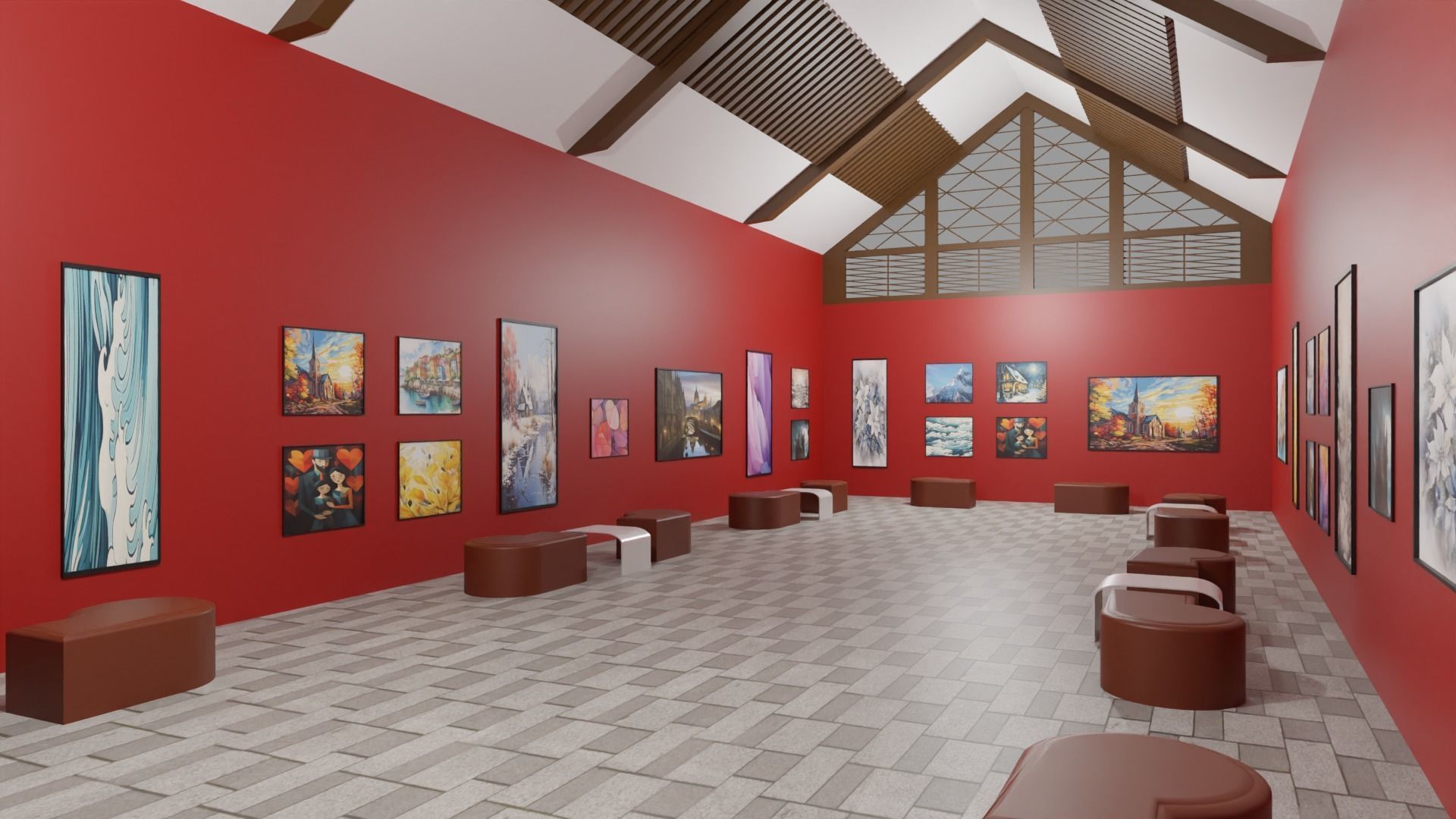 Art Gallery  Low-poly 3D model_3