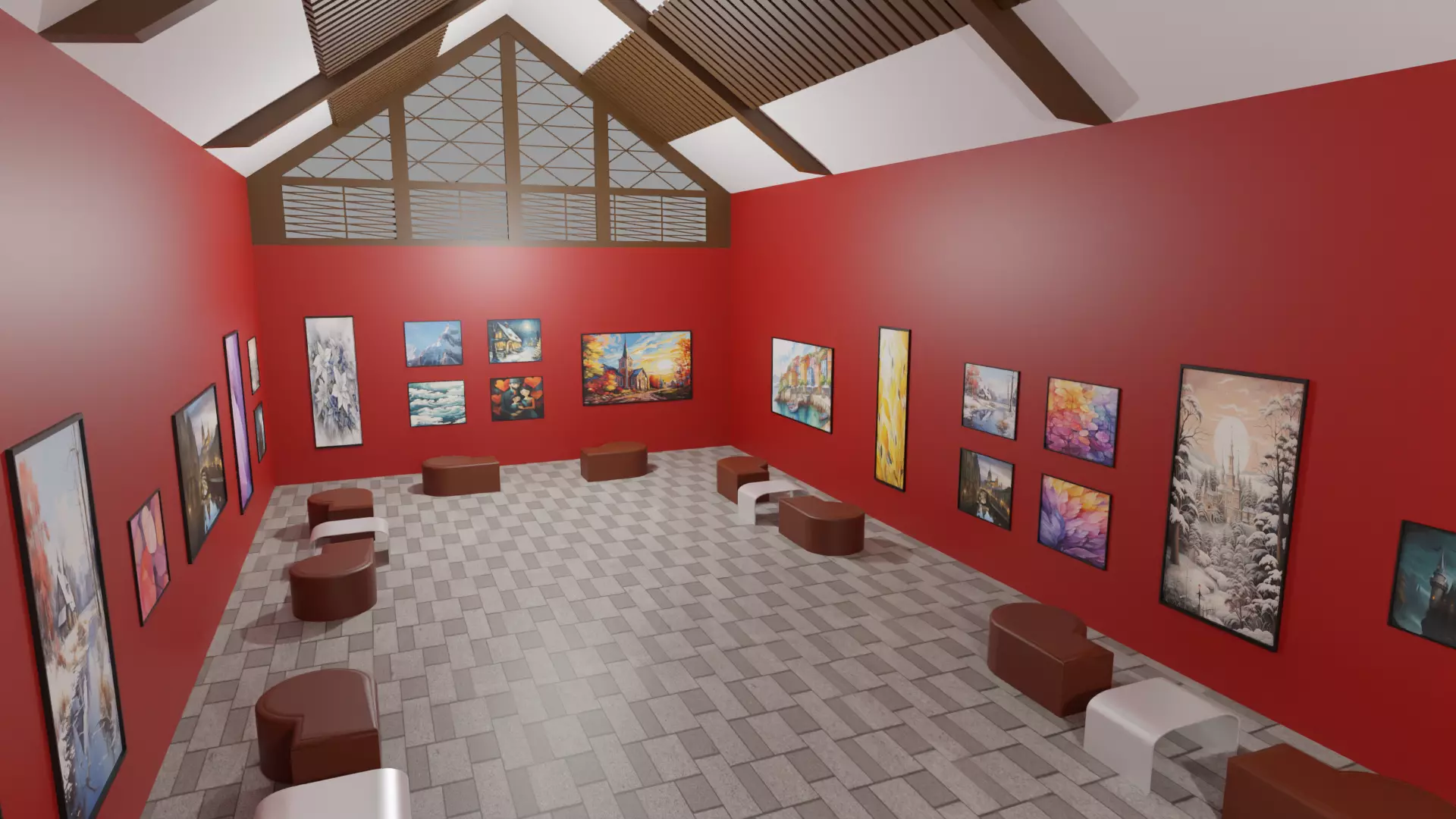 Art Gallery  Low-poly 3D model_0