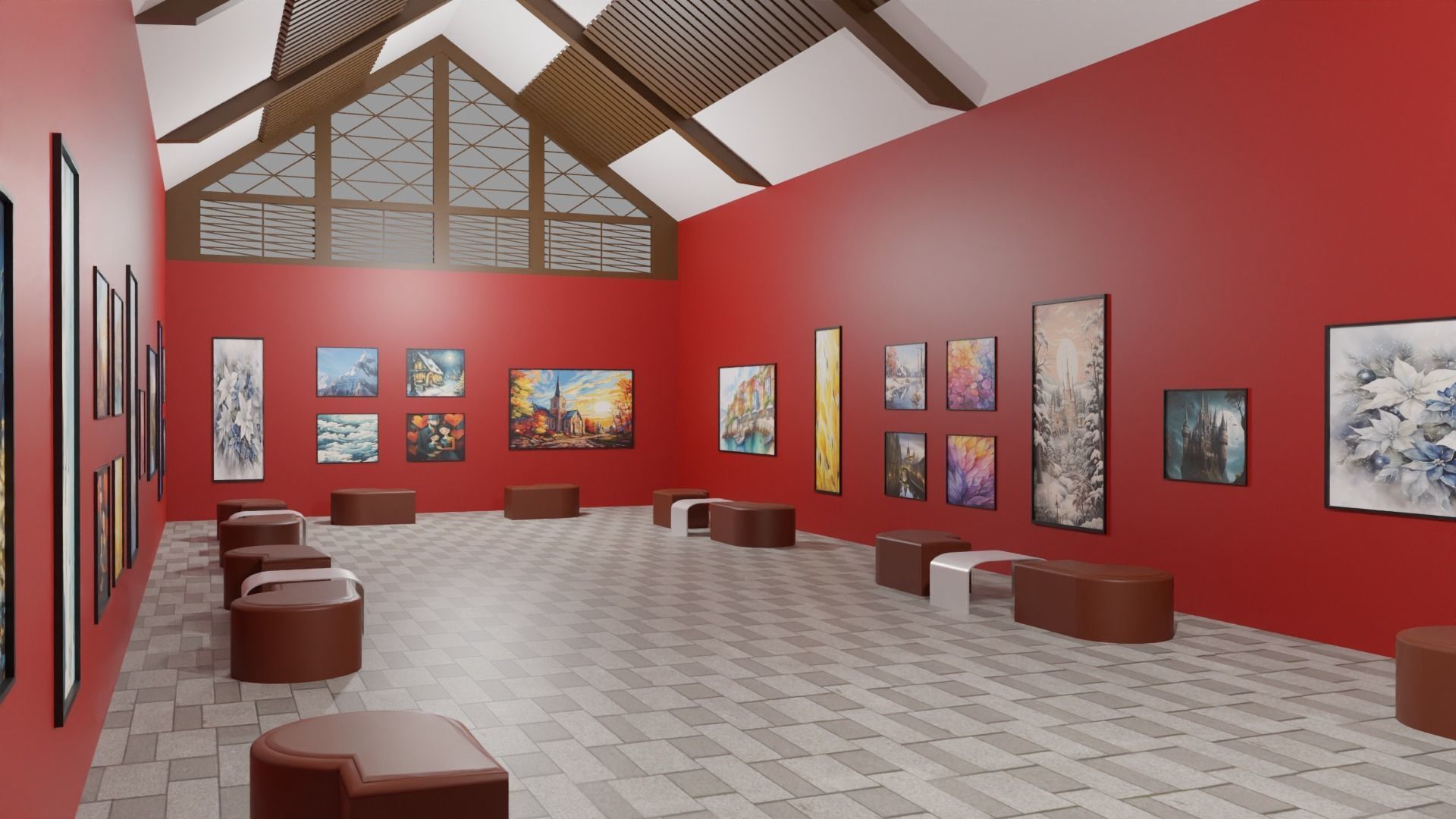 Art Gallery  Low-poly 3D model_4