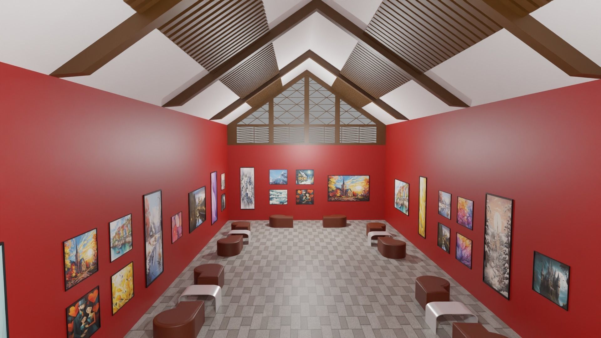Art Gallery  Low-poly 3D model_5