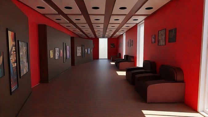 Art Gallery  Low-poly 3D model