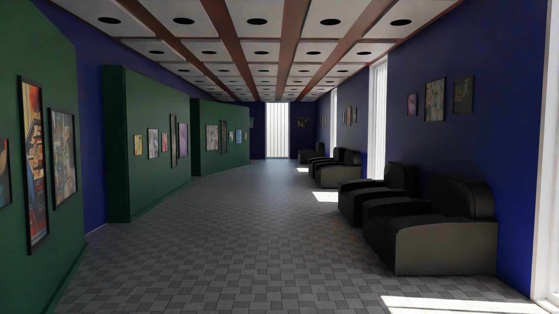 Art Gallery  Low-poly 3D model_1