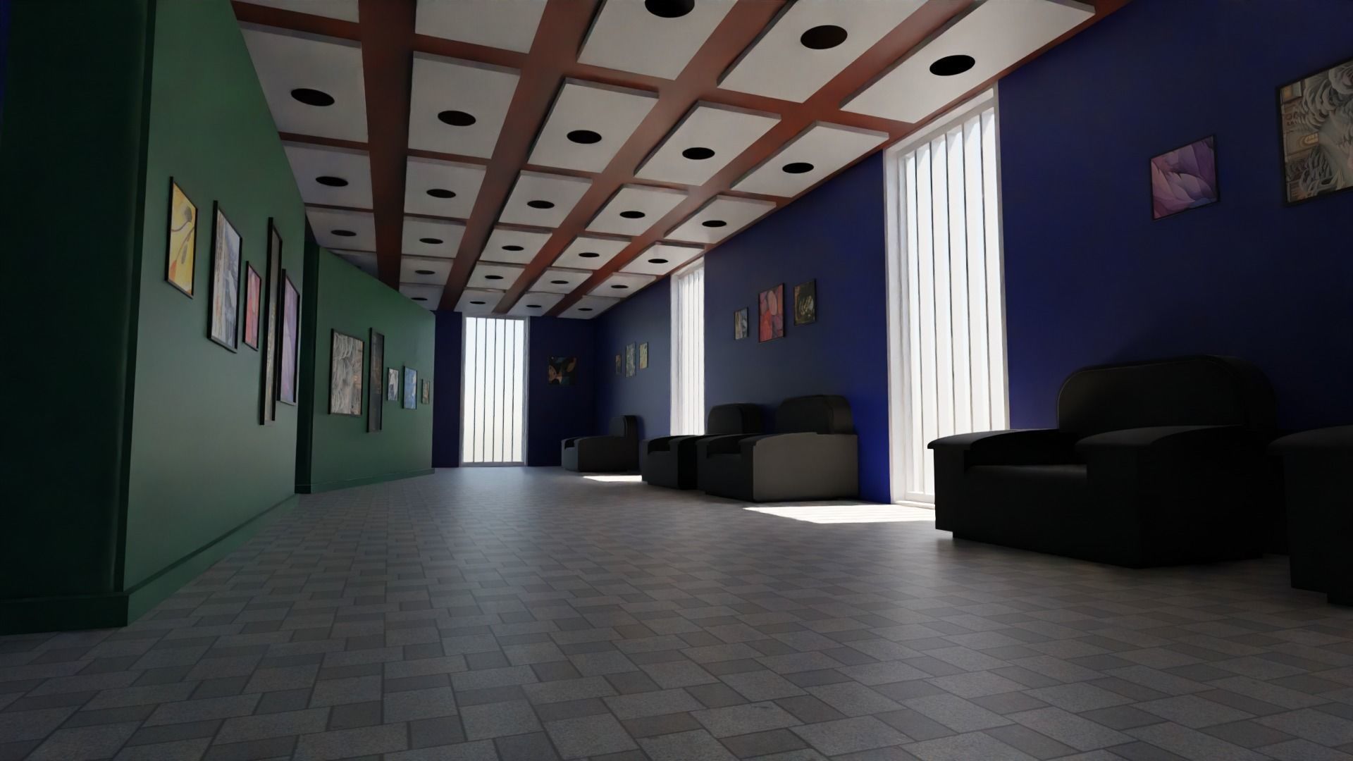 Art Gallery  Low-poly 3D model_6