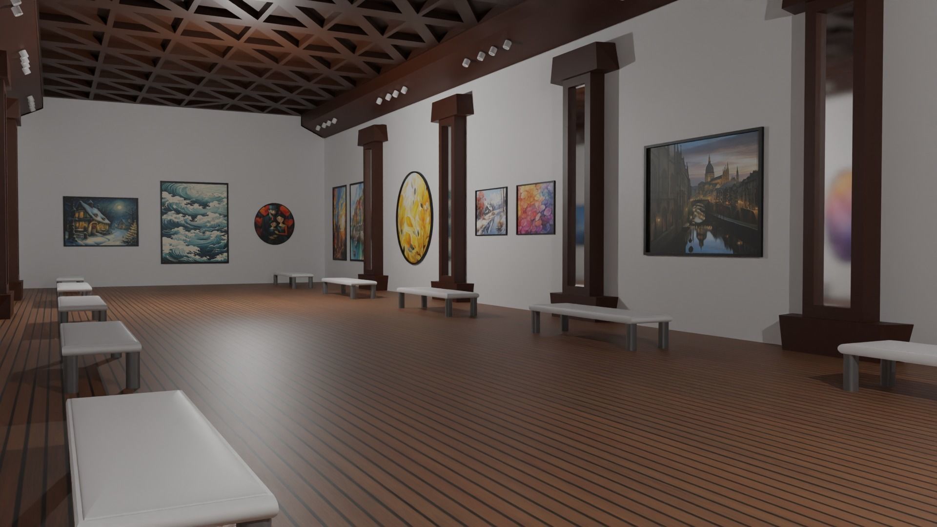 Art Gallery  Low-poly 3D model_5