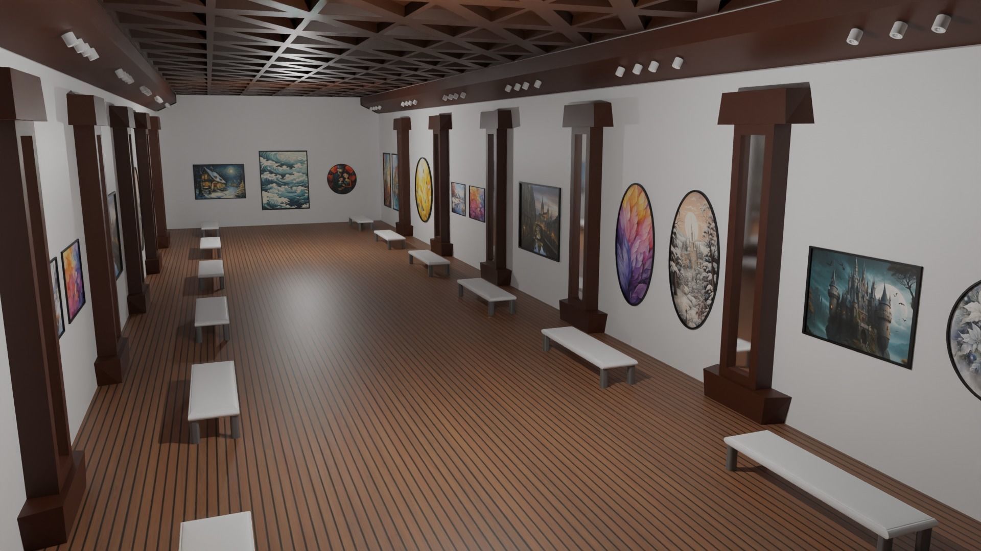 Art Gallery  Low-poly 3D model_6
