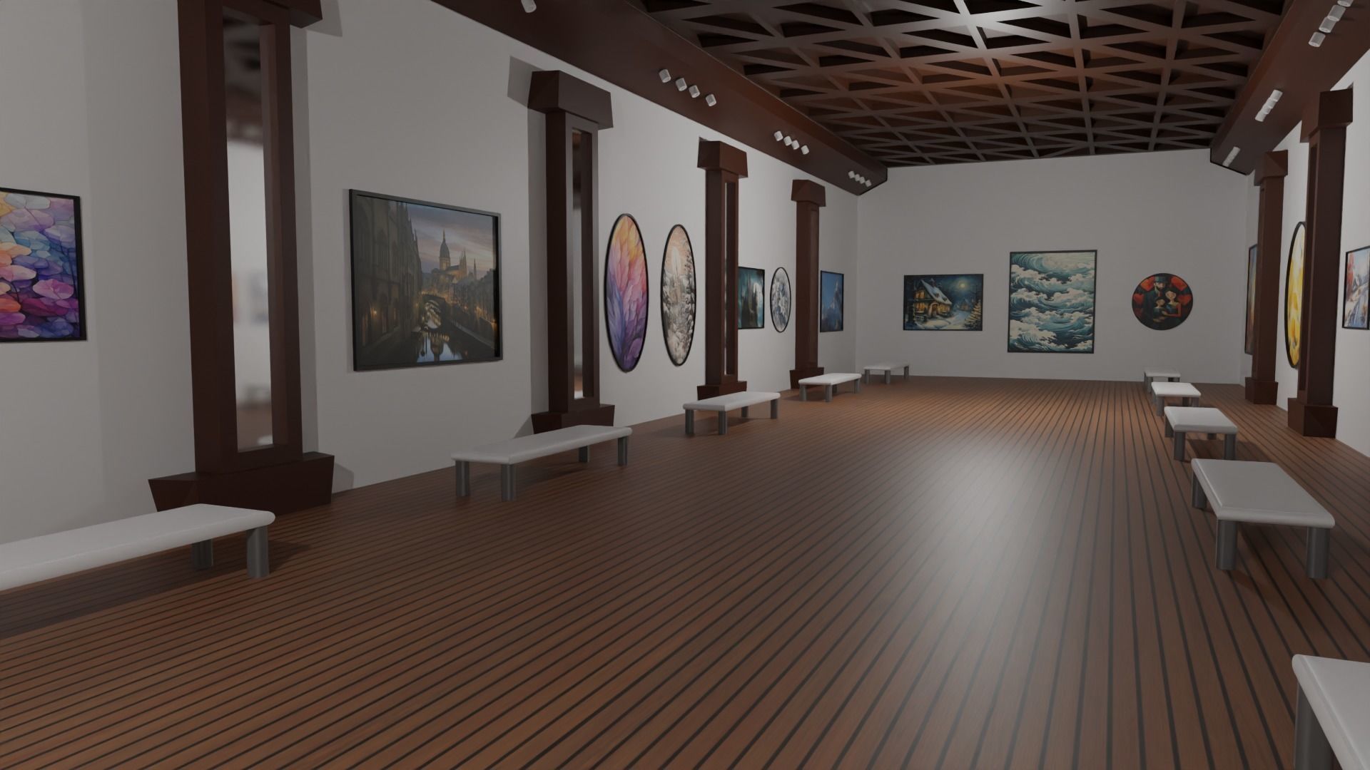 Art Gallery  Low-poly 3D model_4