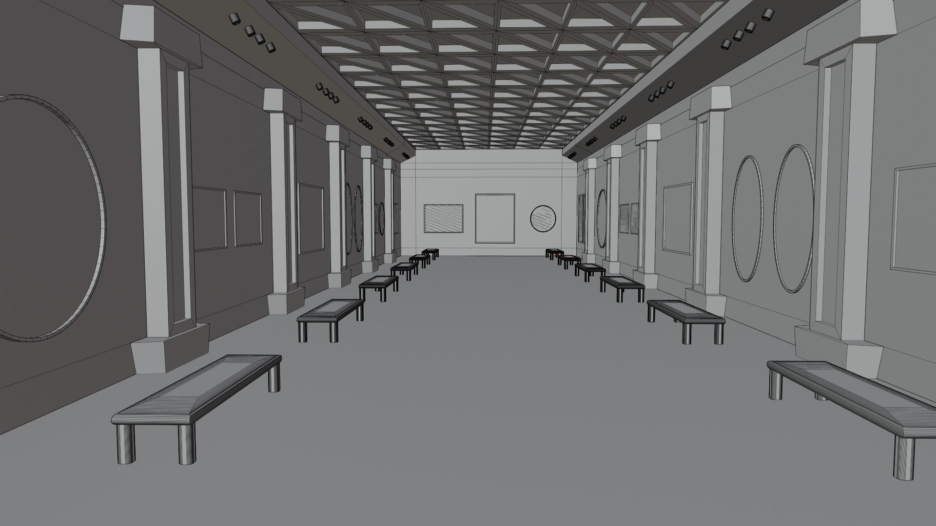 Art Gallery  Low-poly 3D model_7