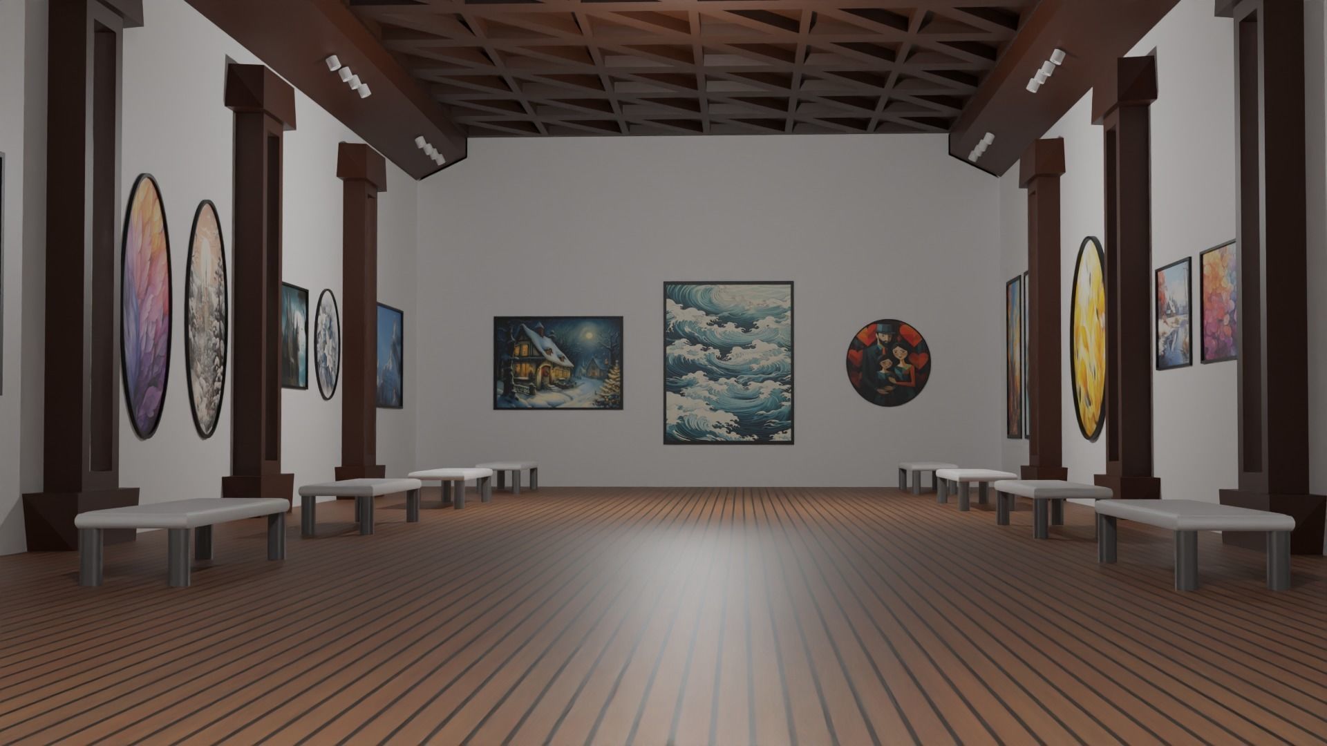 Art Gallery  Low-poly 3D model_3