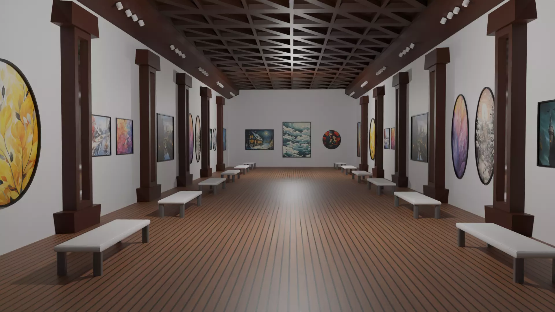 Art Gallery  Low-poly 3D model_0