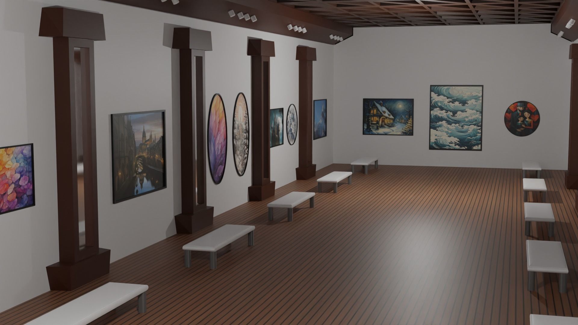Art Gallery  Low-poly 3D model_1